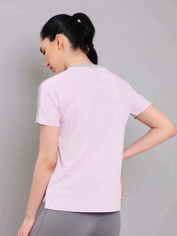 Women Colorblock Slim Fit Crew Neck T-shirt with TECHNO COOL+ - Image 3