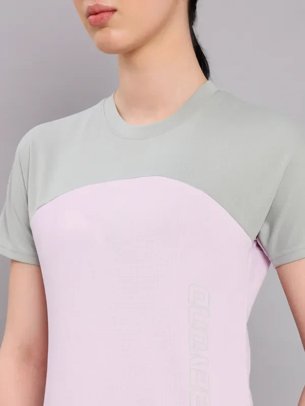 Women Colorblock Slim Fit Crew Neck T-shirt with TECHNO COOL+ - Image 5