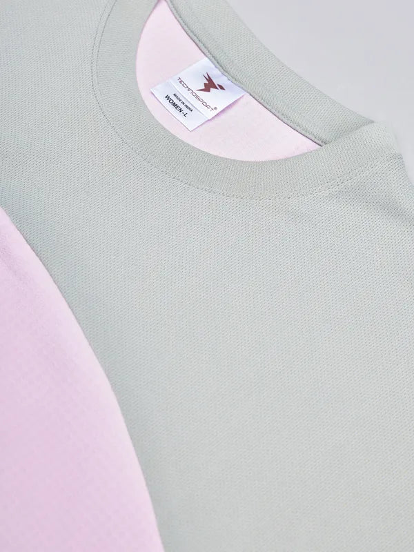Women Colorblock Slim Fit Crew Neck T-shirt with TECHNO COOL+ - Image 6