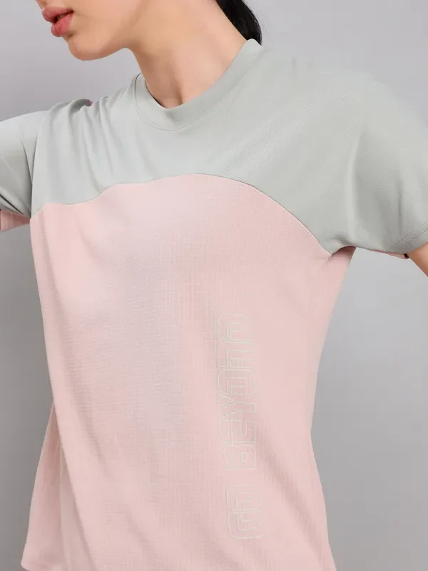 Women Colorblock Slim Fit Crew Neck T-shirt with TECHNO COOL+ - Image 6