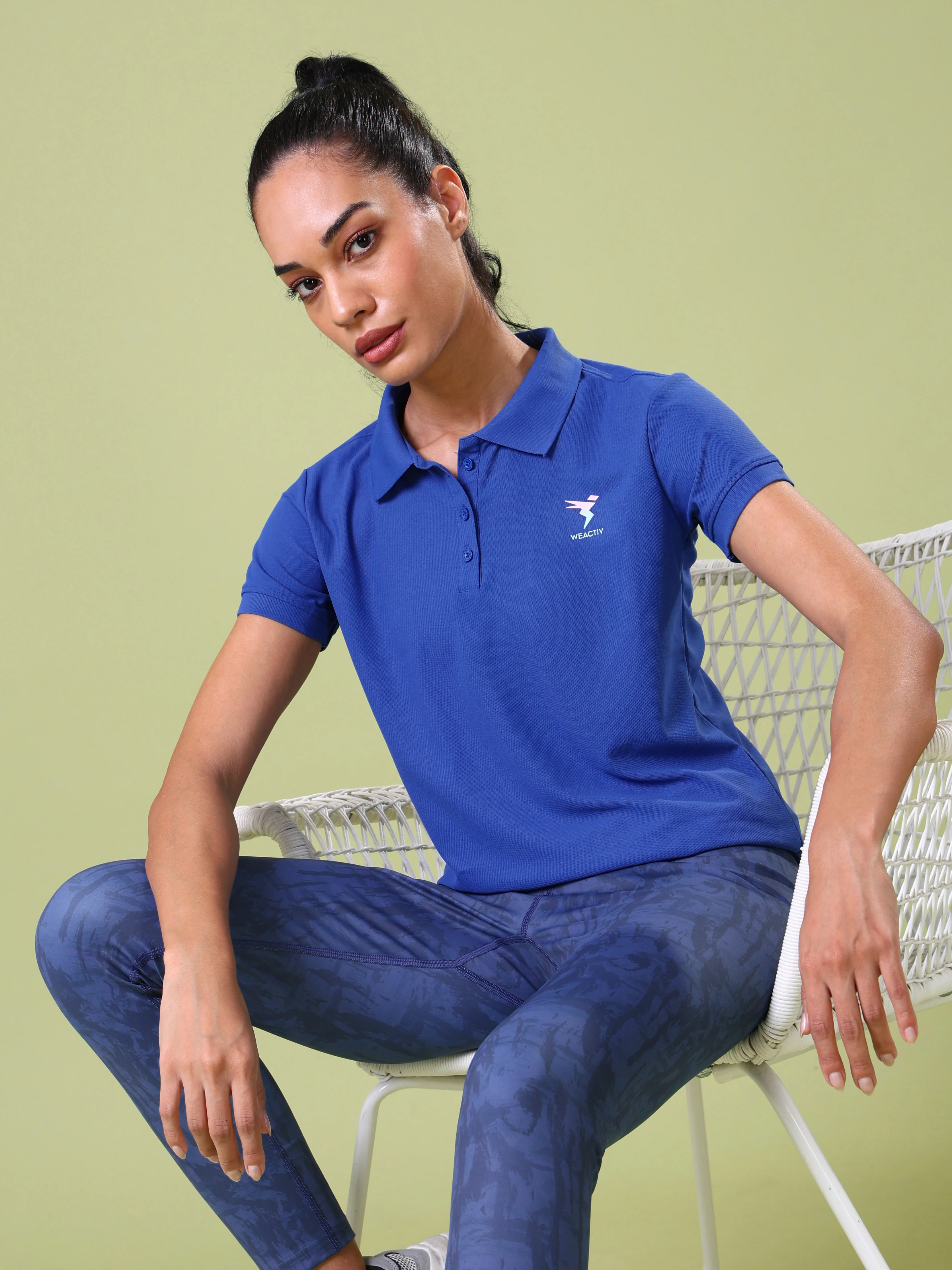 Women Solid Slim Fit Polo T-shirt with MATPIQ - Image 4