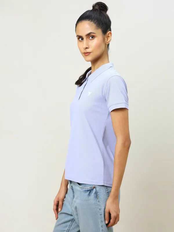 Women Solid Slim Fit Polo T-shirt with MATPIQ - Image 3