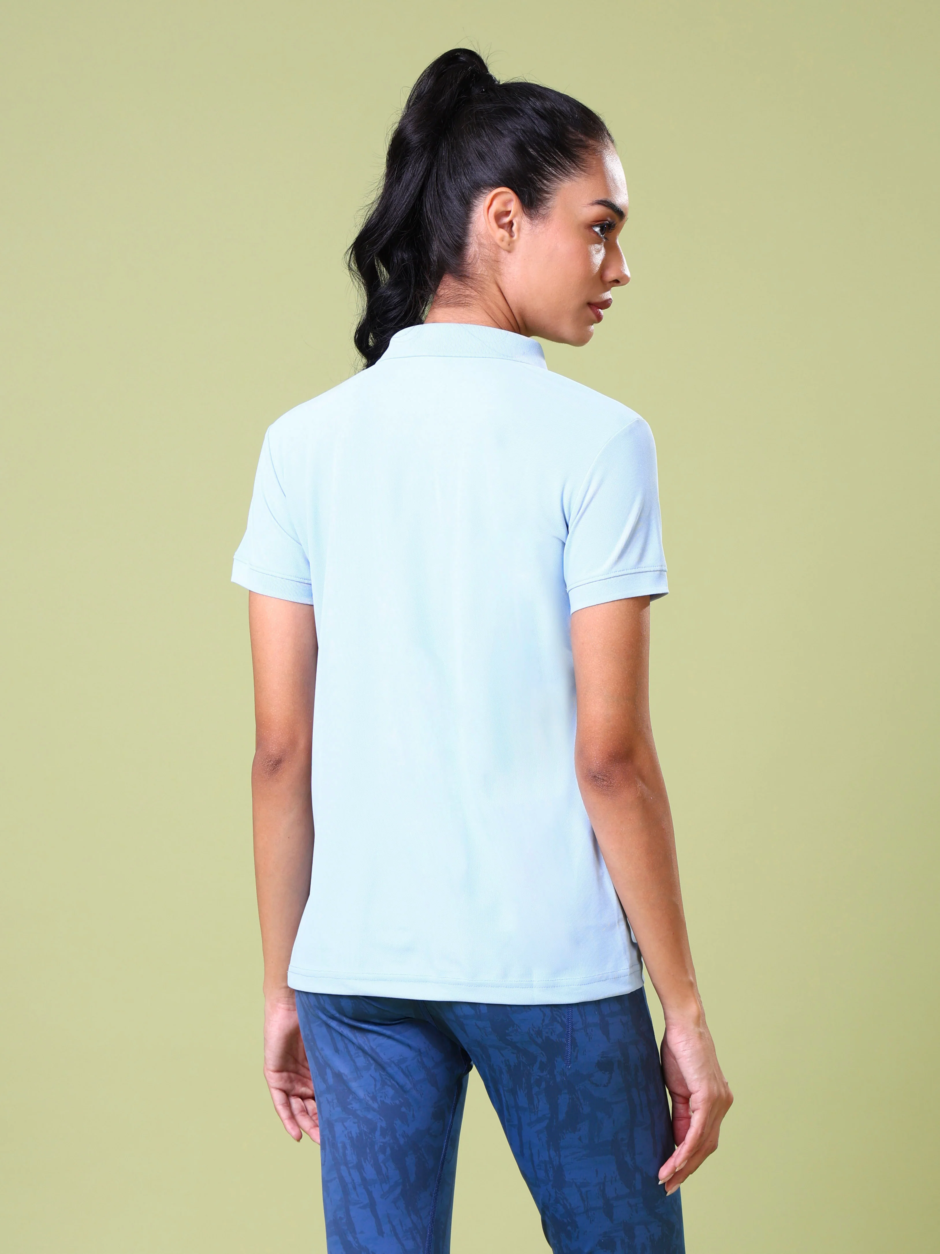 Women Solid Slim Fit Polo T-shirt with MATPIQ - Image 2