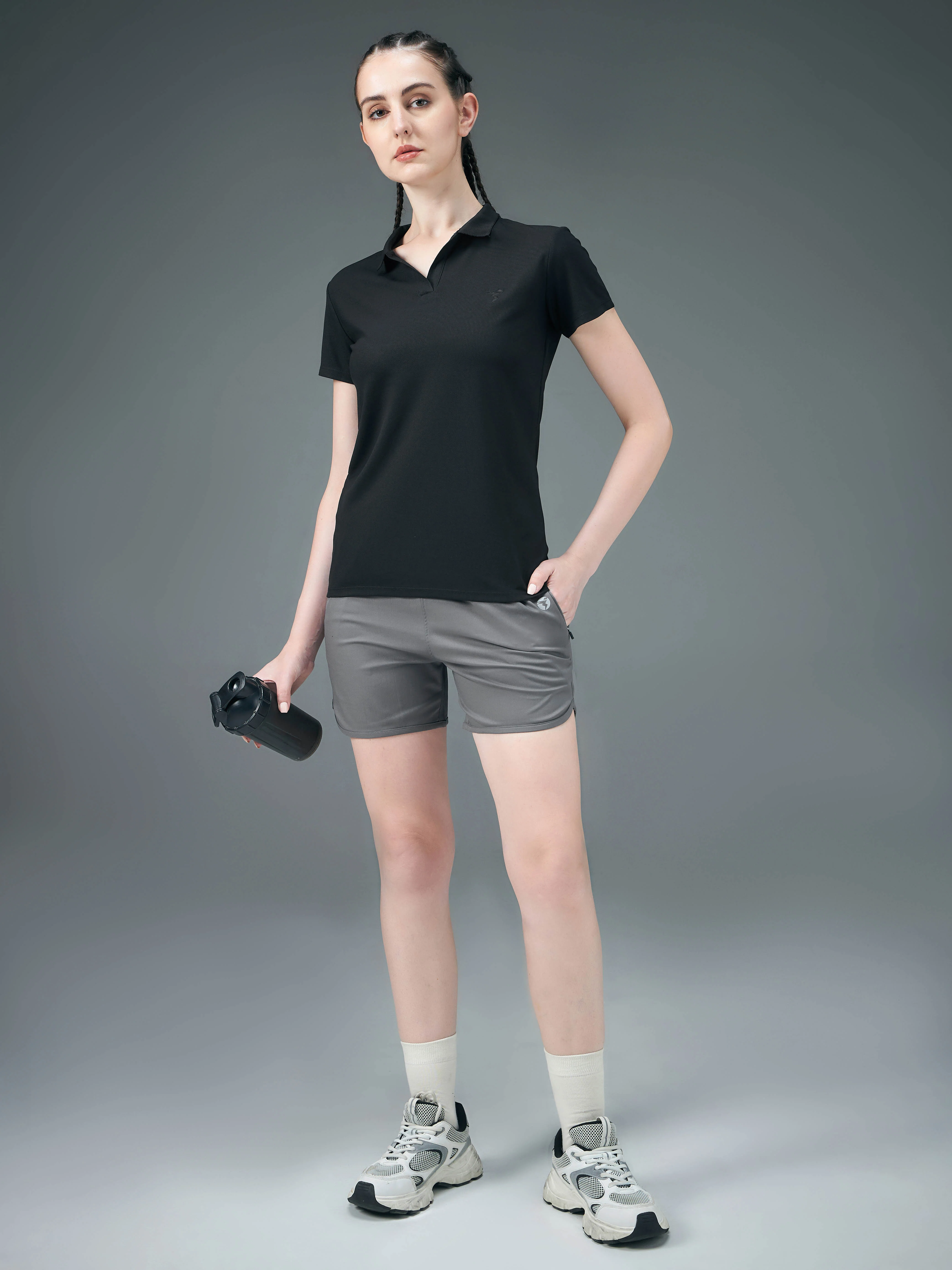 Women Solid Slim Fit Polo T-shirt with MATPIQ - Image 5