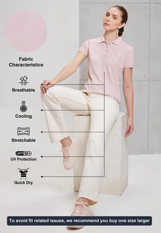 Women Solid Slim Fit Polo T-shirt with MATPIQ - Image 4