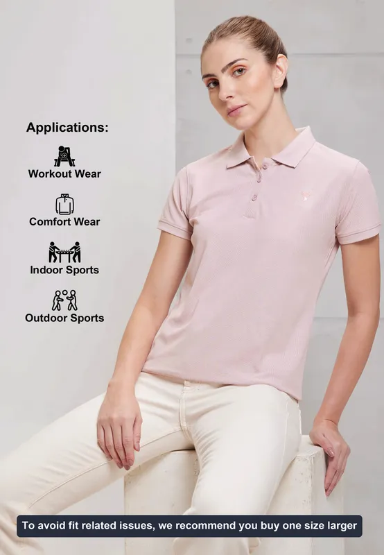 Women Solid Slim Fit Polo T-shirt with MATPIQ - Image 5