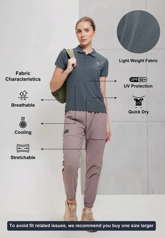 Women Solid Slim Fit Polo T-shirt with MATPIQ - Image 4