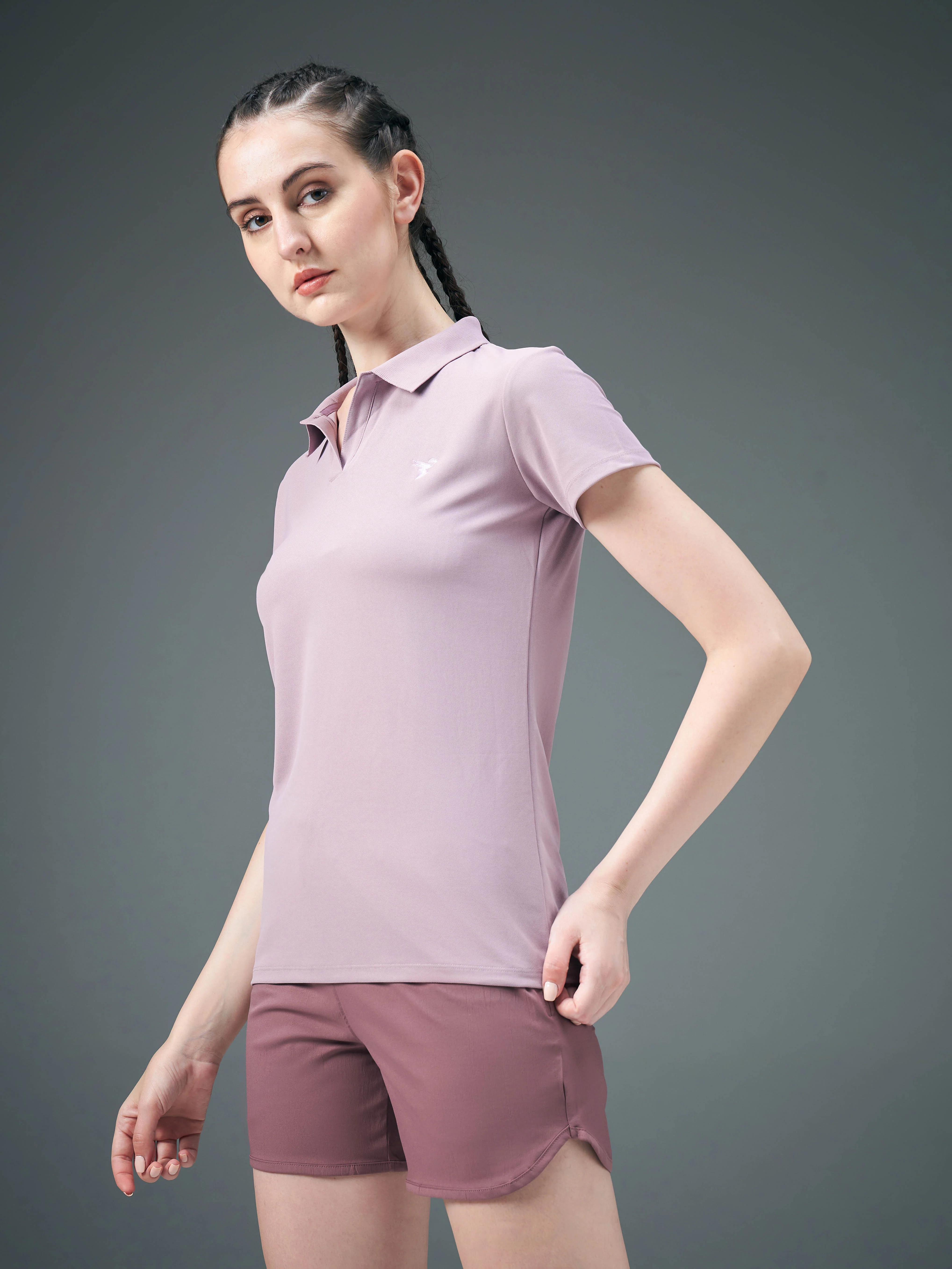 Women Solid Slim Fit Polo T-shirt with MATPIQ - Image 4