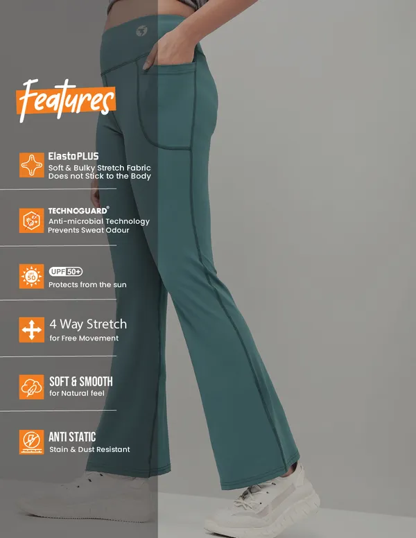 Women Solid Fit & Flare Pants with ELASTO PLUS - Image 5