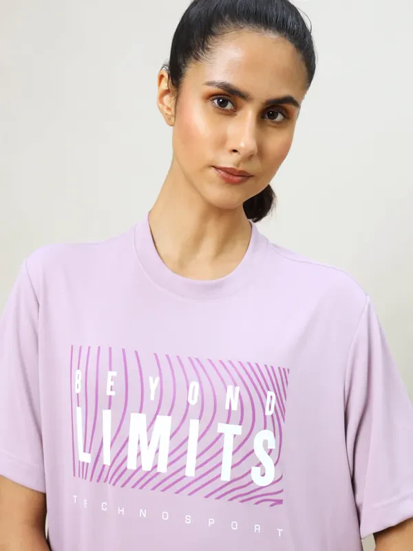 Women Printed Boxy Fit Crew Neck T-shirt with TECHNO COOL+ - Image 6