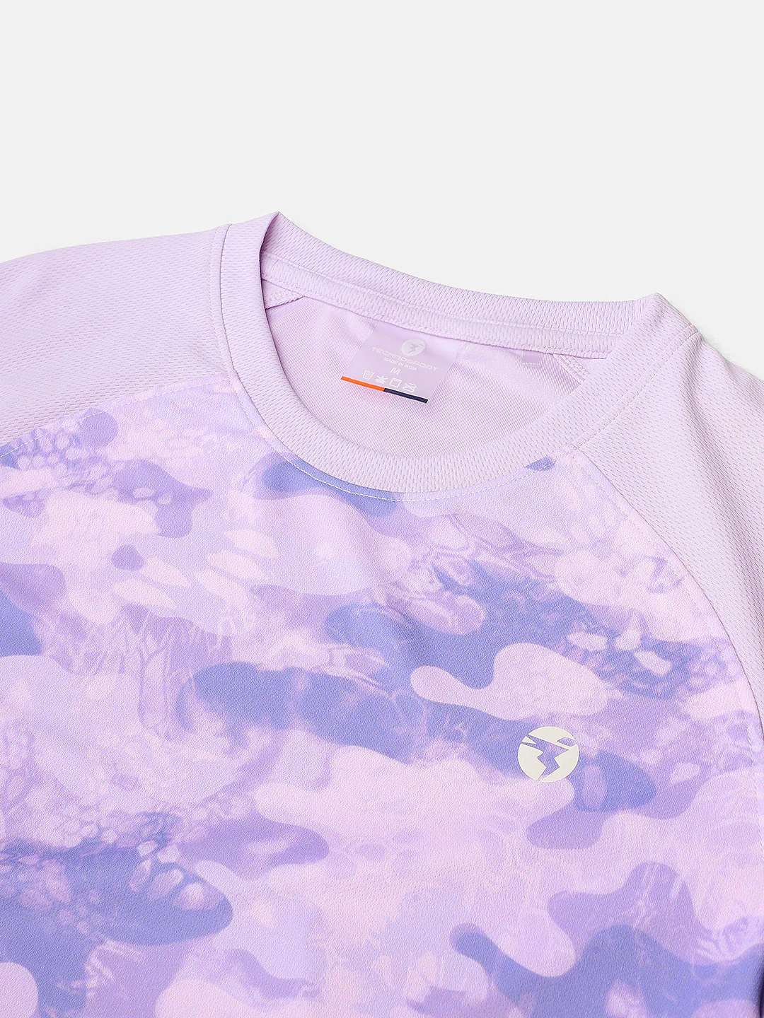 Women Abstract Print Slim Fit Crew Neck T-shirt with TECHNO COOL+ - Image 9