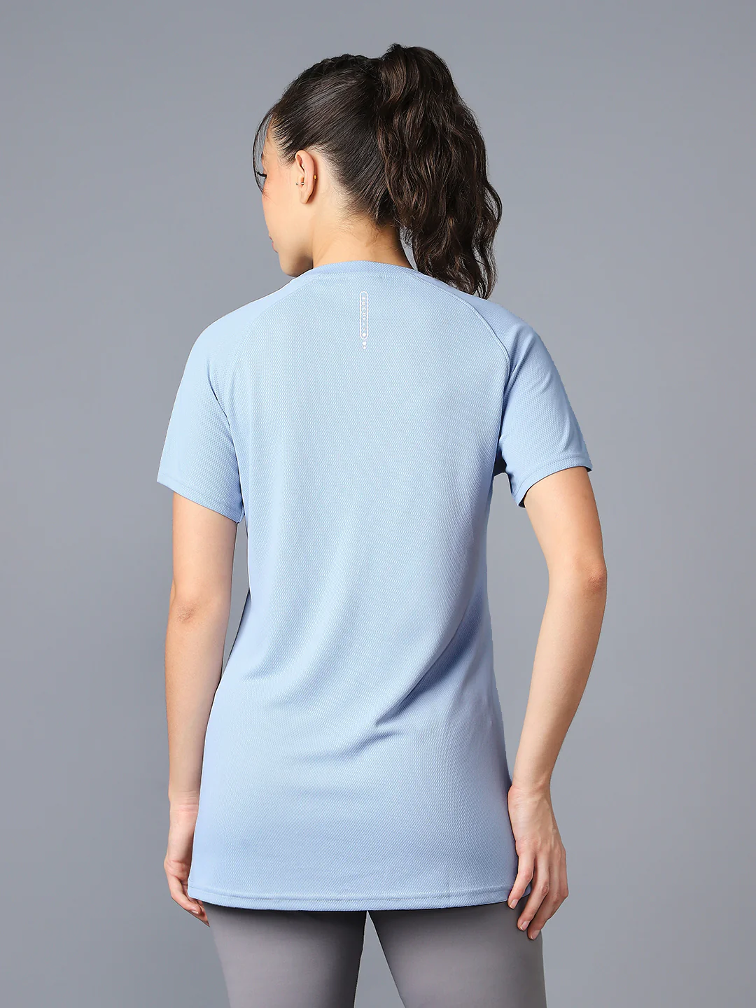 Women Abstract Print Slim Fit Crew Neck T-shirt with TECHNO COOL+ - Image 2