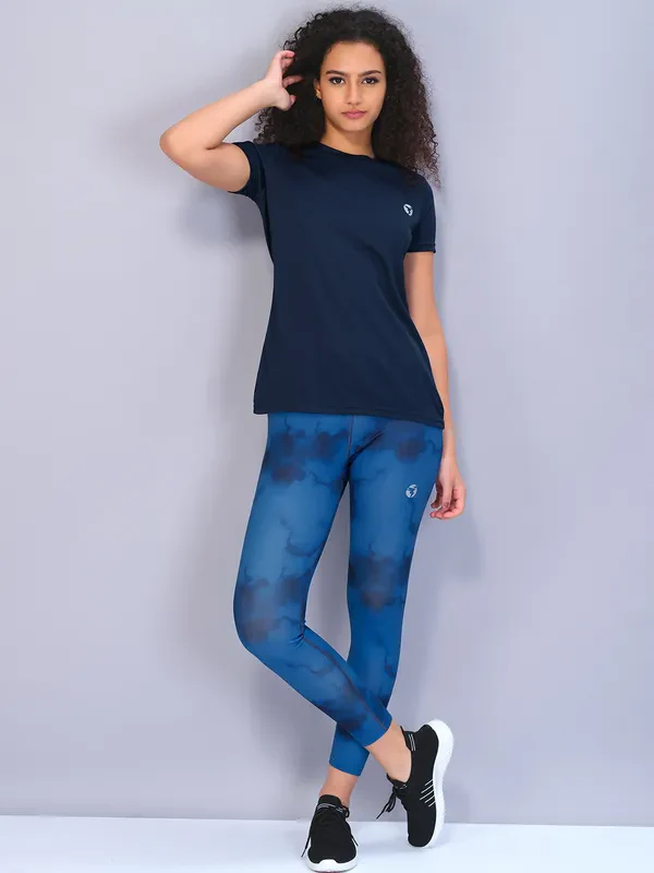 Women Solid Slim Fit Crew Neck T-shirt with TECHNO COOL - Image 5