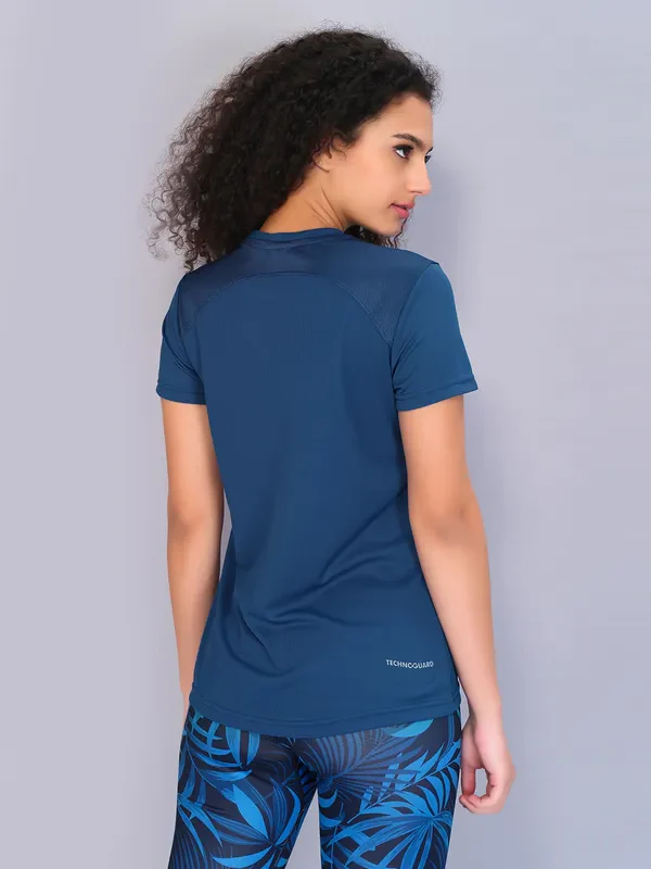 Women Solid Slim Fit Crew Neck T-shirt with TECHNO COOL - Image 2