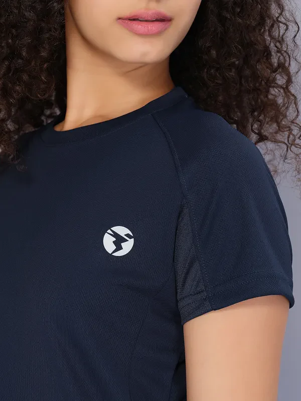 Women Solid Slim Fit Crew Neck T-shirt with TECHNO COOL - Image 6
