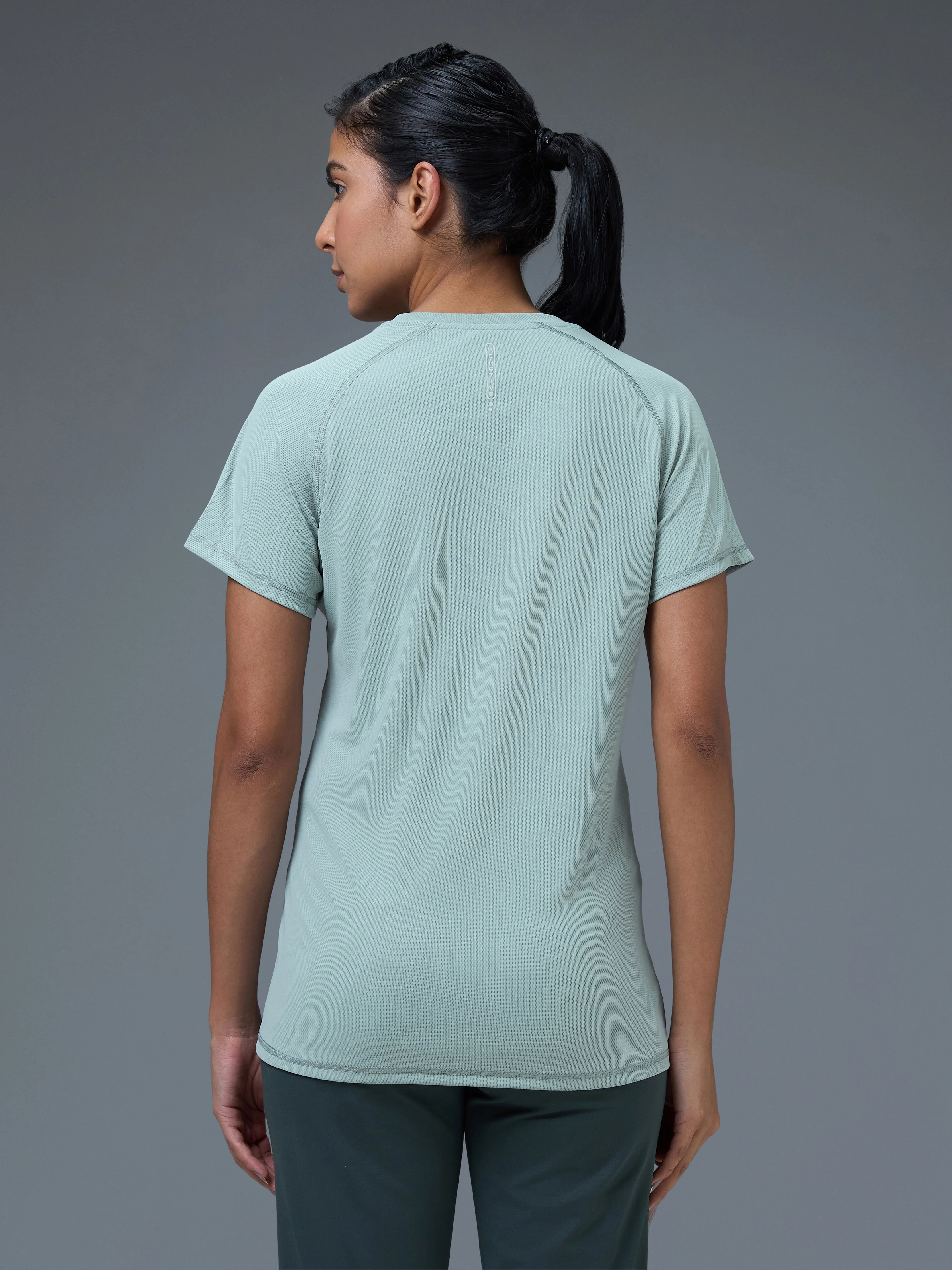 Women Solid Slim Fit Crew Neck T-shirt with TECHNO COOL - Image 3