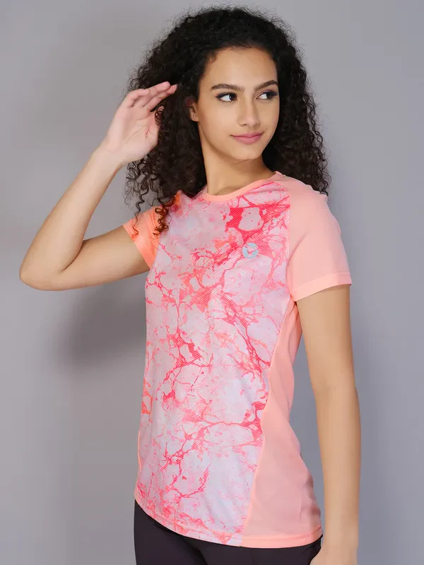 Women Printed Slim Fit Crew Neck T-shirt with TECHNO COOL - Image 2