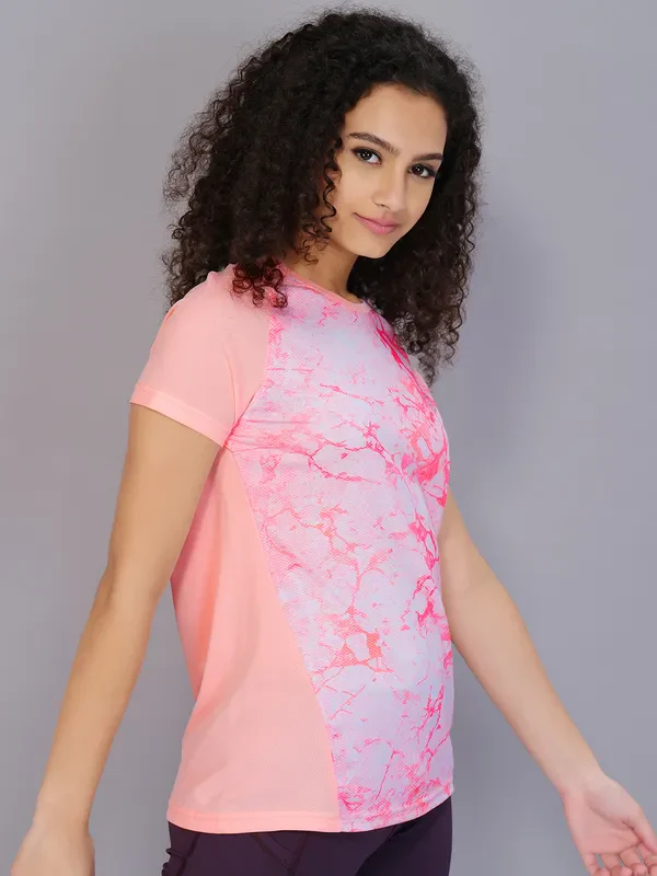 Women Printed Slim Fit Crew Neck T-shirt with TECHNO COOL - Image 4