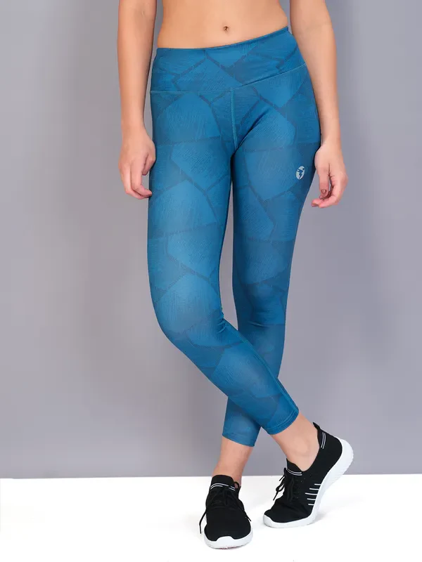 Women Printed Slim Fit Tights with TECHNO COOL