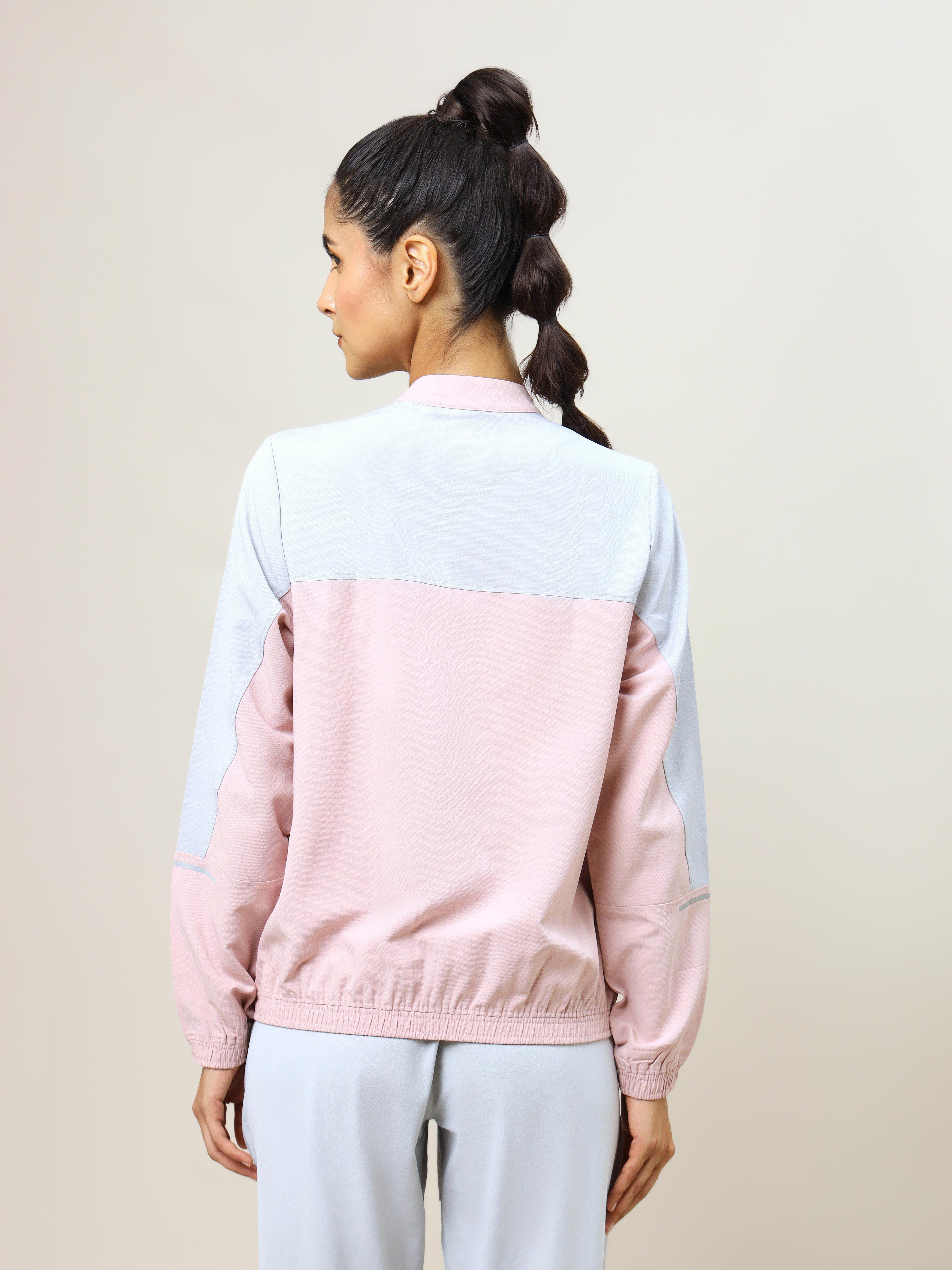 Women Colorblock Slim Fit Mock Neck Sports Jacket with TECHNOLITE - Image 3