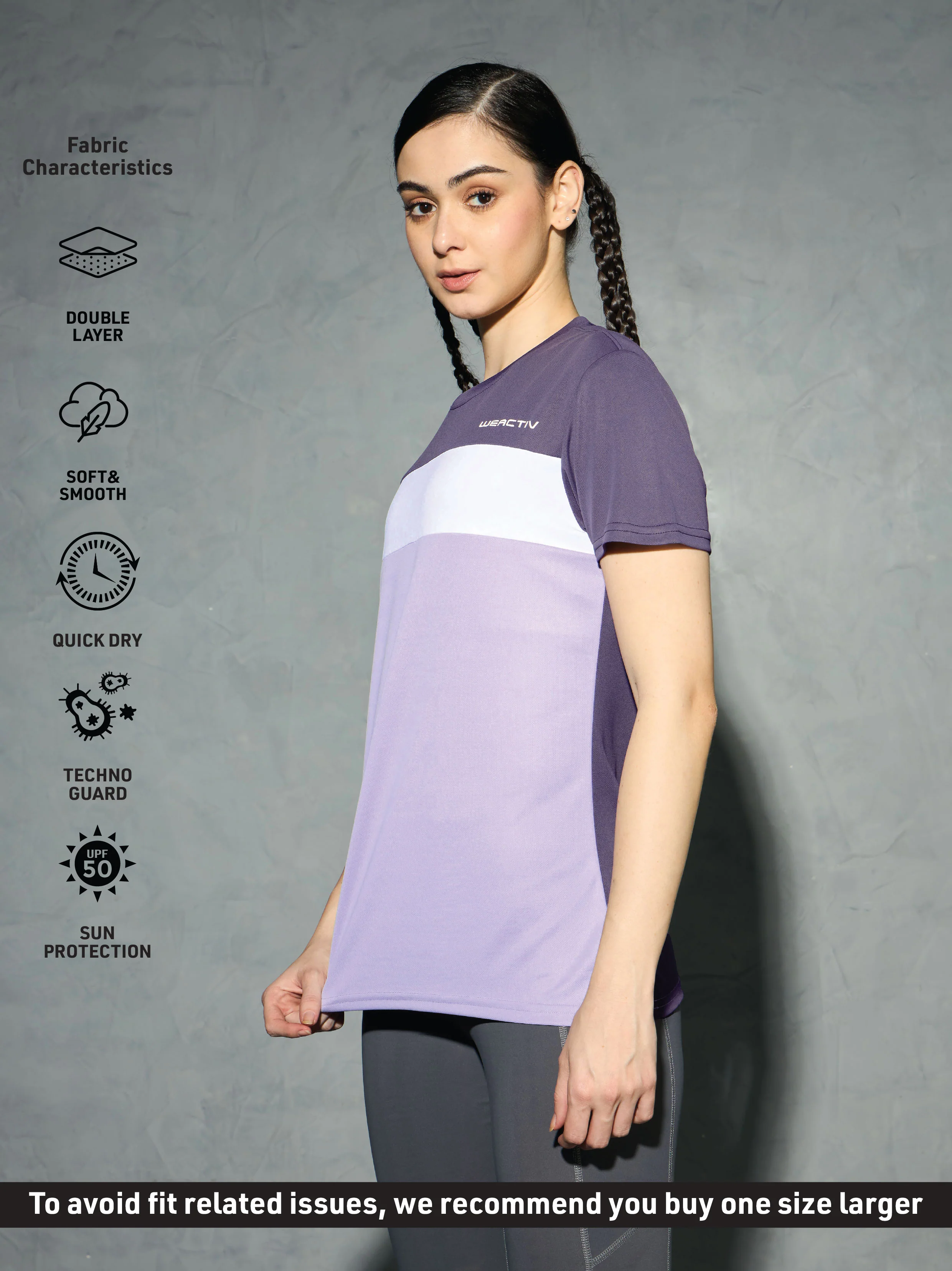 Women Colorblock Slim Fit Round Neck Sports T-shirt with TECHNOCOOL+ - Image 3