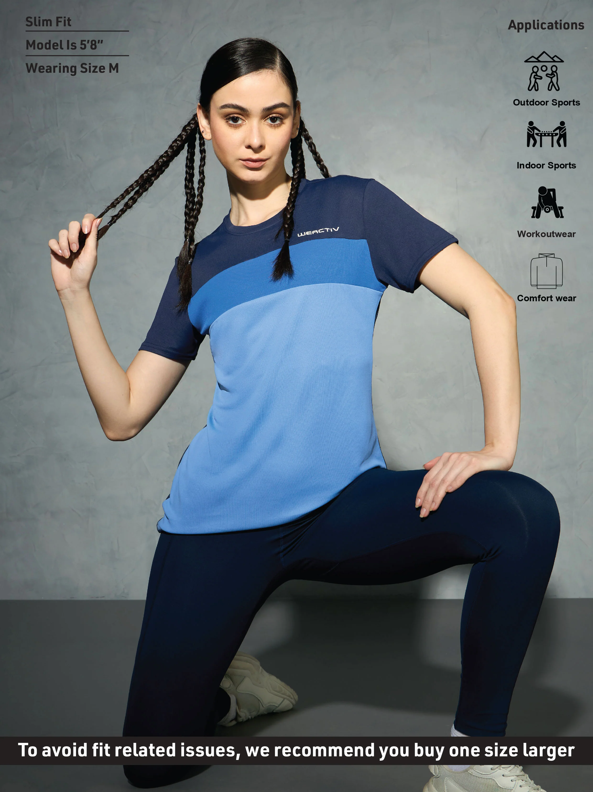 Women Colorblock Slim Fit Round Neck Sports T-shirt with TECHNOCOOL+ - Image 4