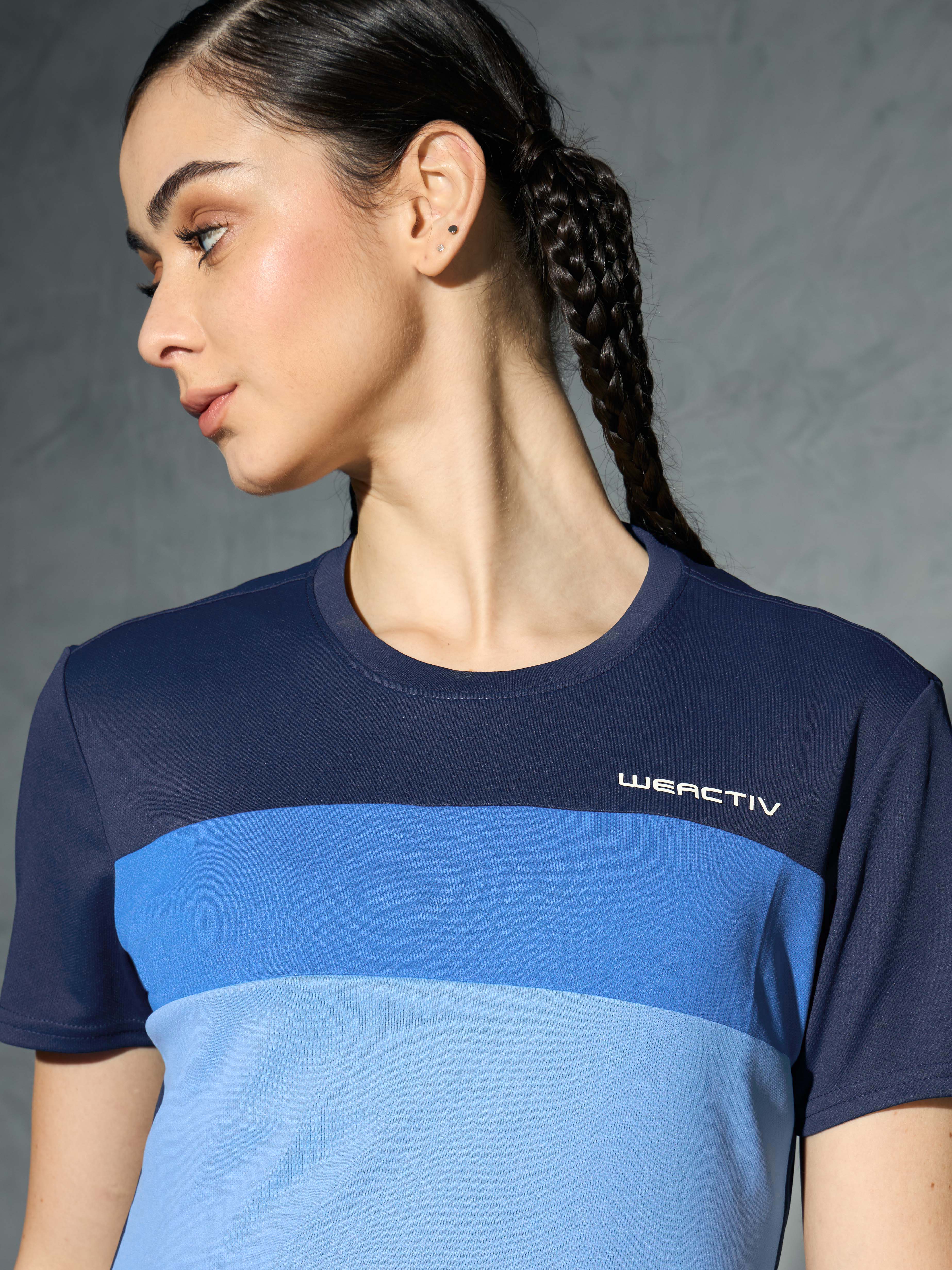 Women Colorblock Slim Fit Round Neck Sports T-shirt with TECHNOCOOL+ - Image 6