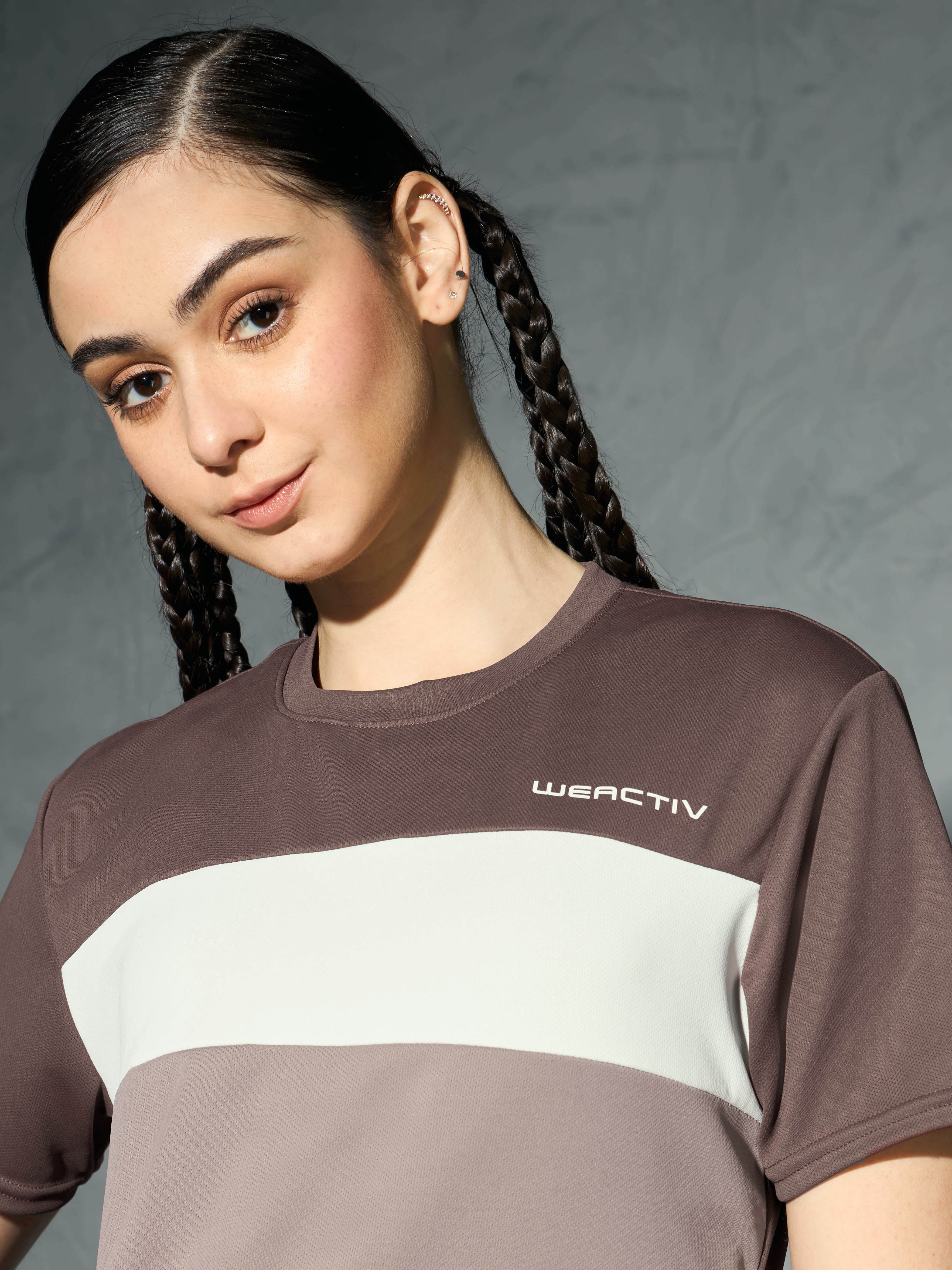 Women Colorblock Slim Fit Round Neck Sports T-shirt with TECHNOCOOL+ - Image 6