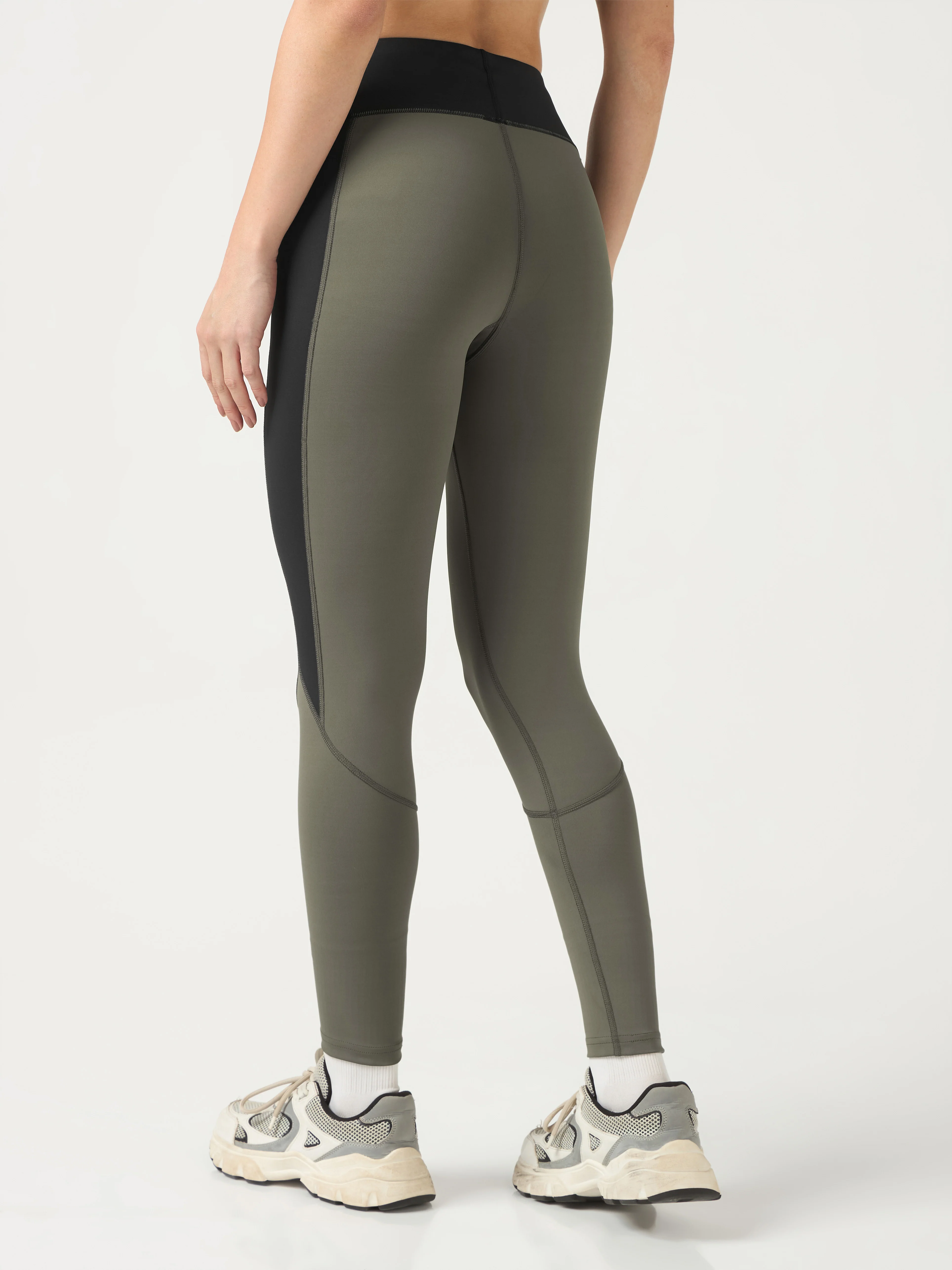 Women Colorblock Slim Fit Tights with ELASTOPLUS - Image 3