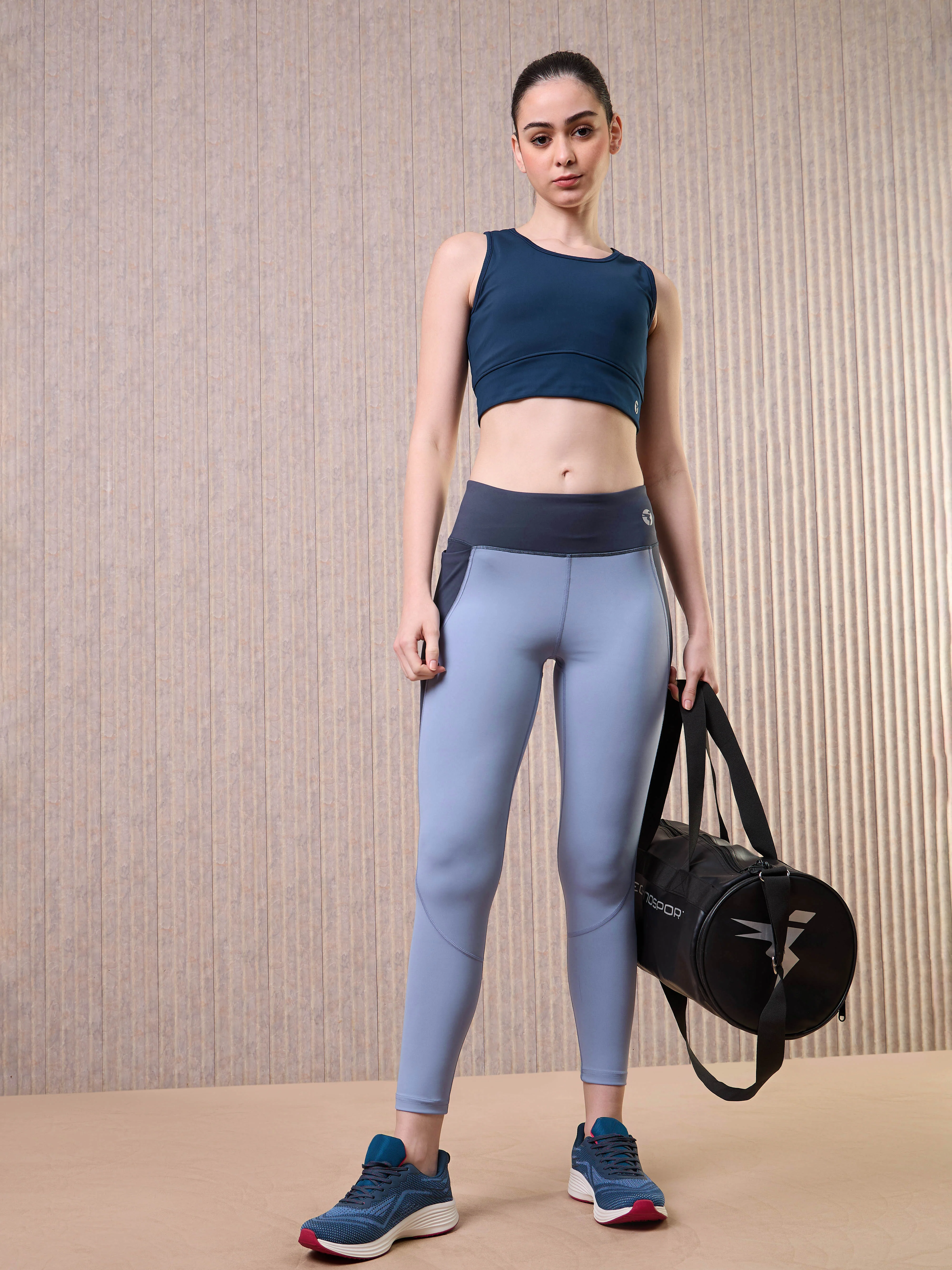 Women Colorblock Slim Fit Tights with ELASTOPLUS - Image 6