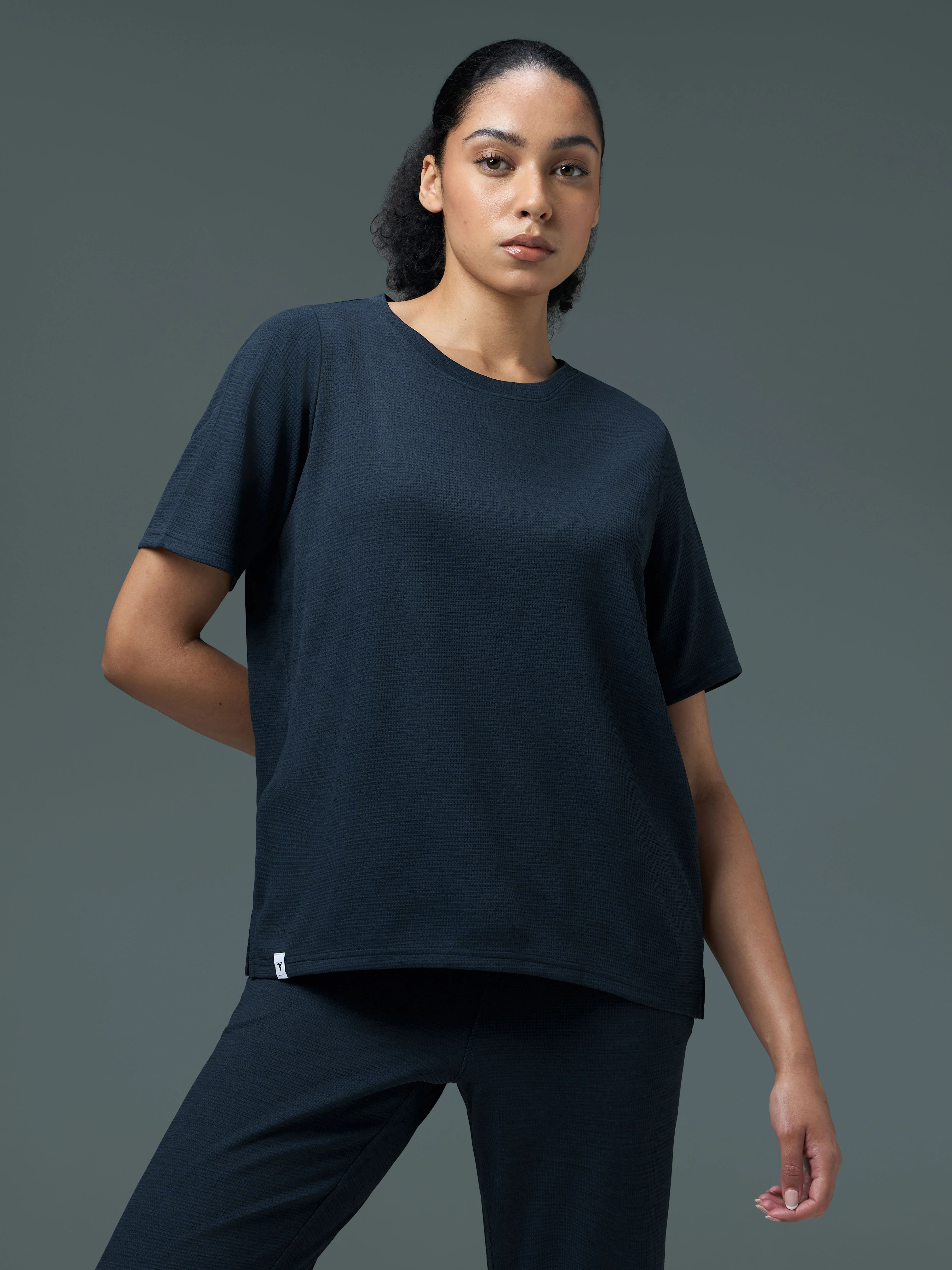 Women Cubic Melange Relaxed Fit Co-ord Set with DOUBLE COOL - Image 2