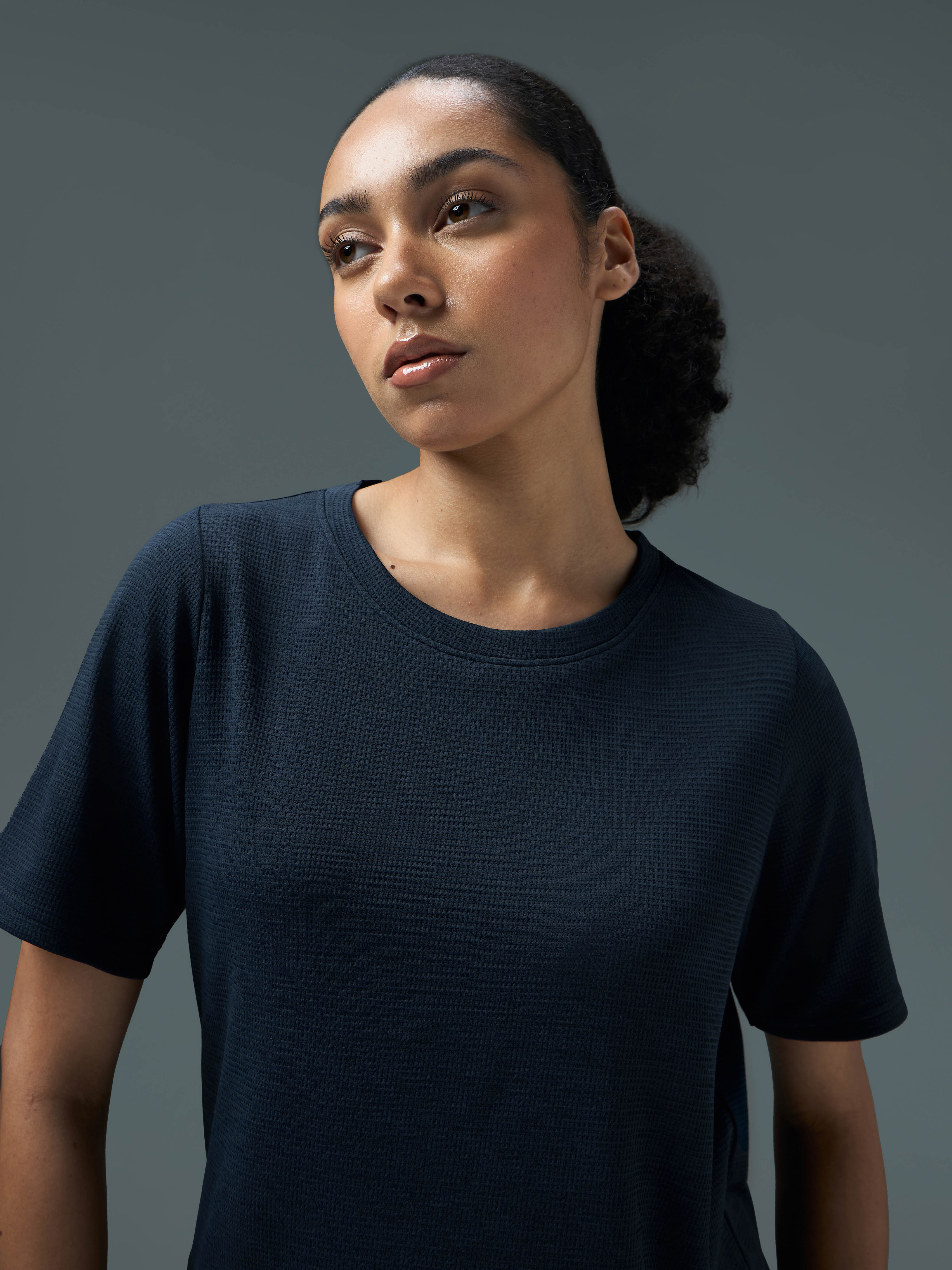 Women Cubic Melange Relaxed Fit Round Neck T-shirt with DOUBLE COOL - Image 6