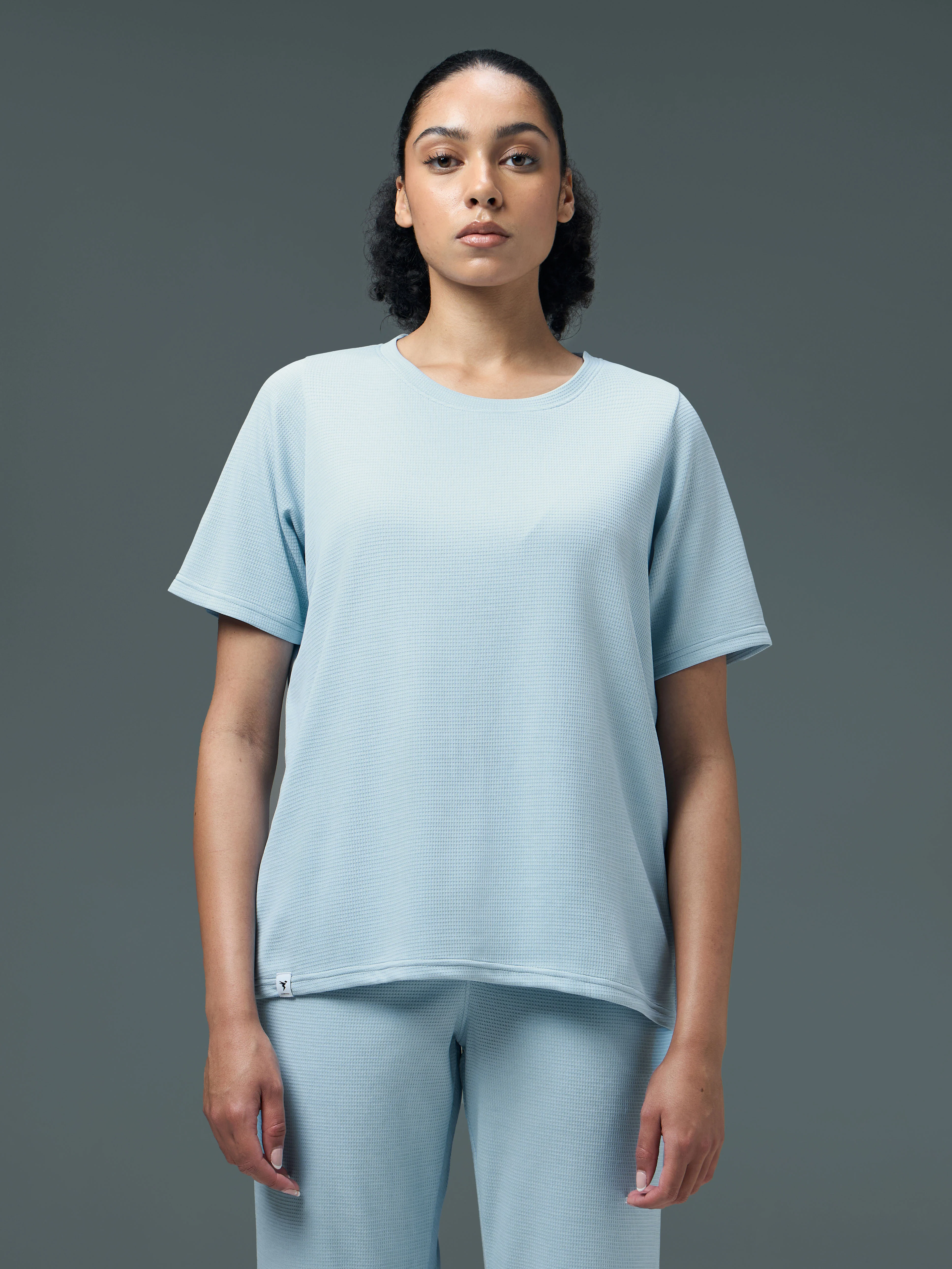 Women Cubic Melange Relaxed Fit Round Neck T-shirt with DOUBLE COOL - Image 2