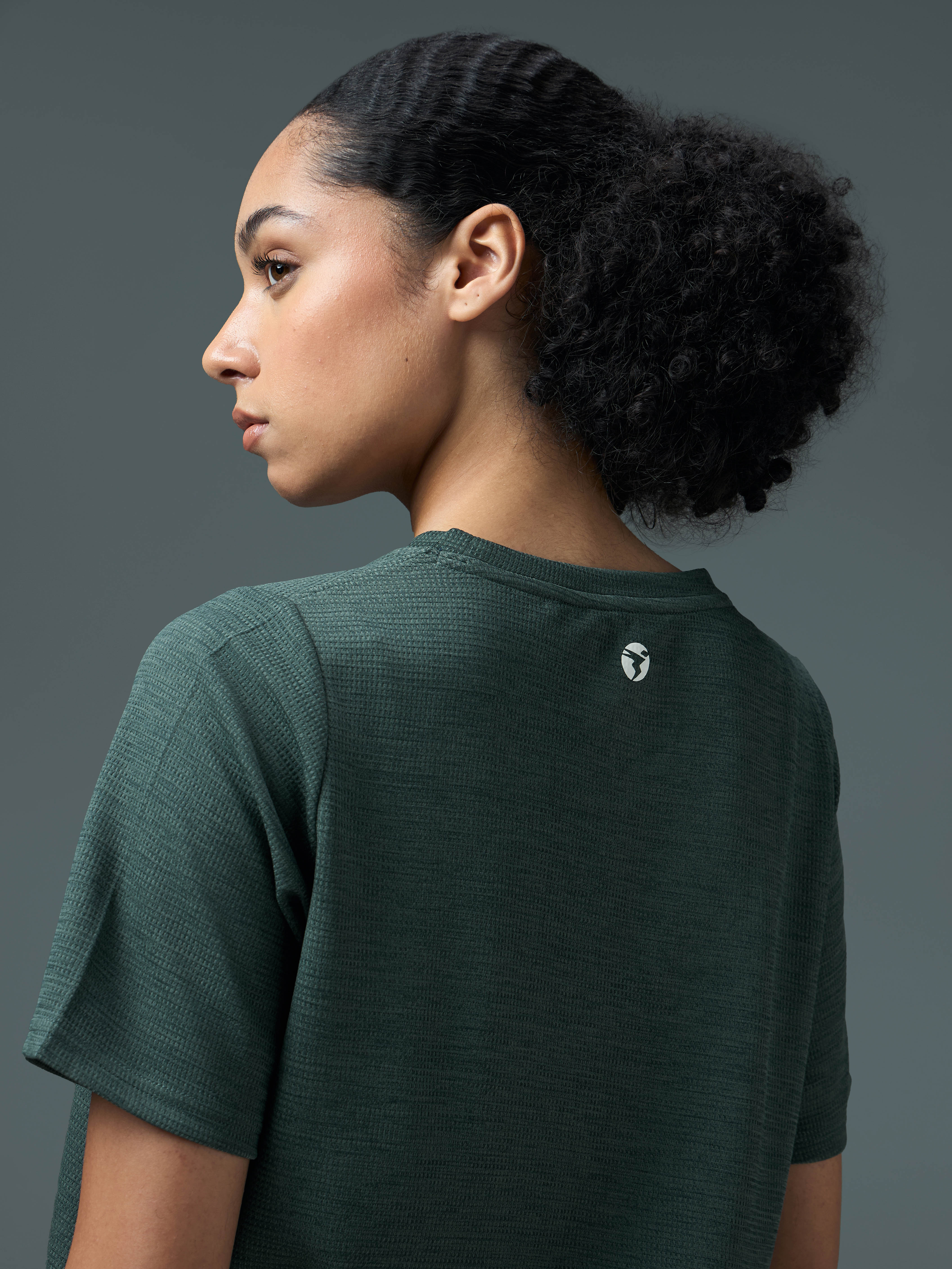 Women Cubic Melange Relaxed Fit Round Neck T-shirt with DOUBLE COOL - Image 6