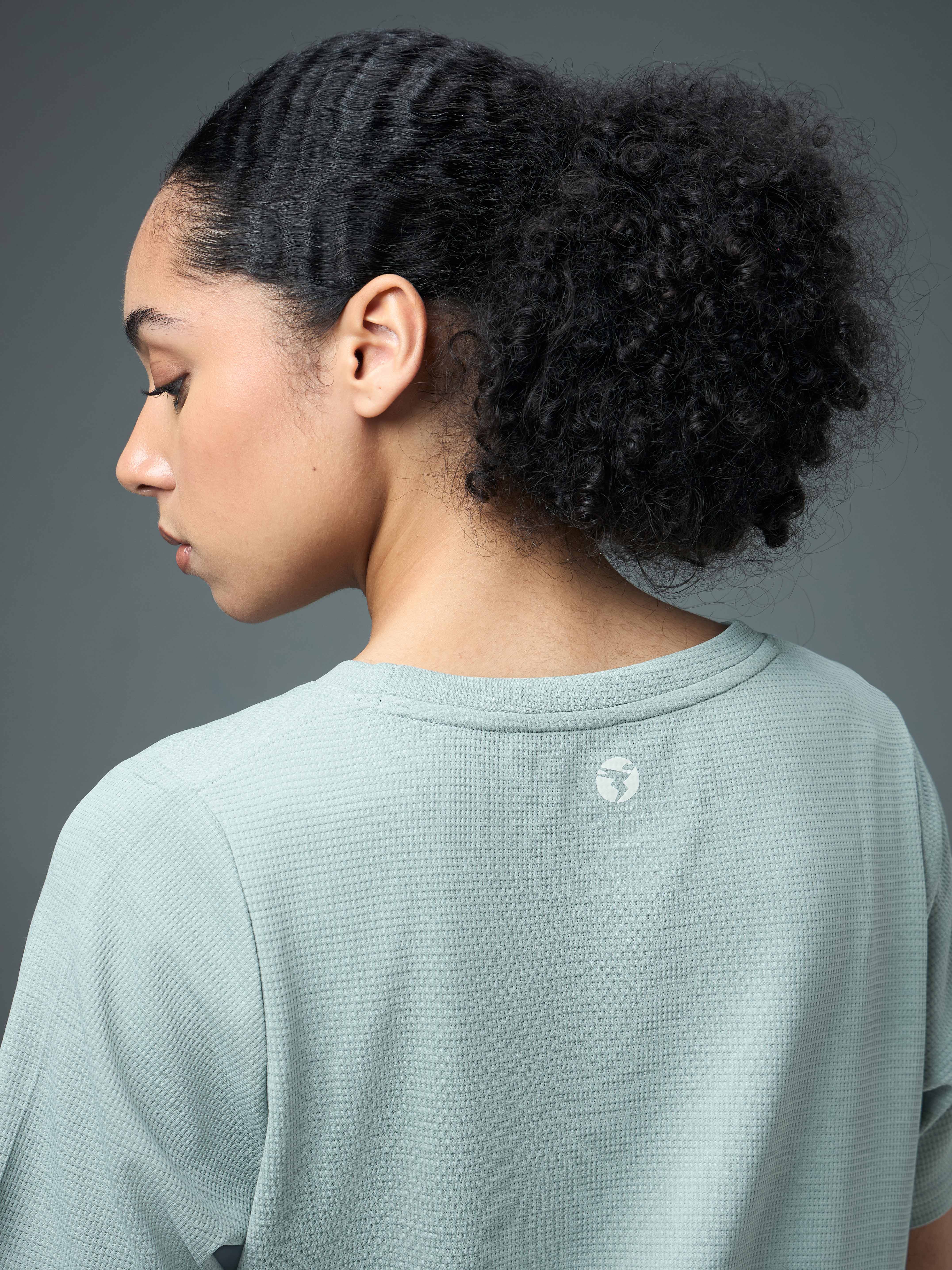 Women Cubic Melange Relaxed Fit Round Neck T-shirt with DOUBLE COOL - Image 6