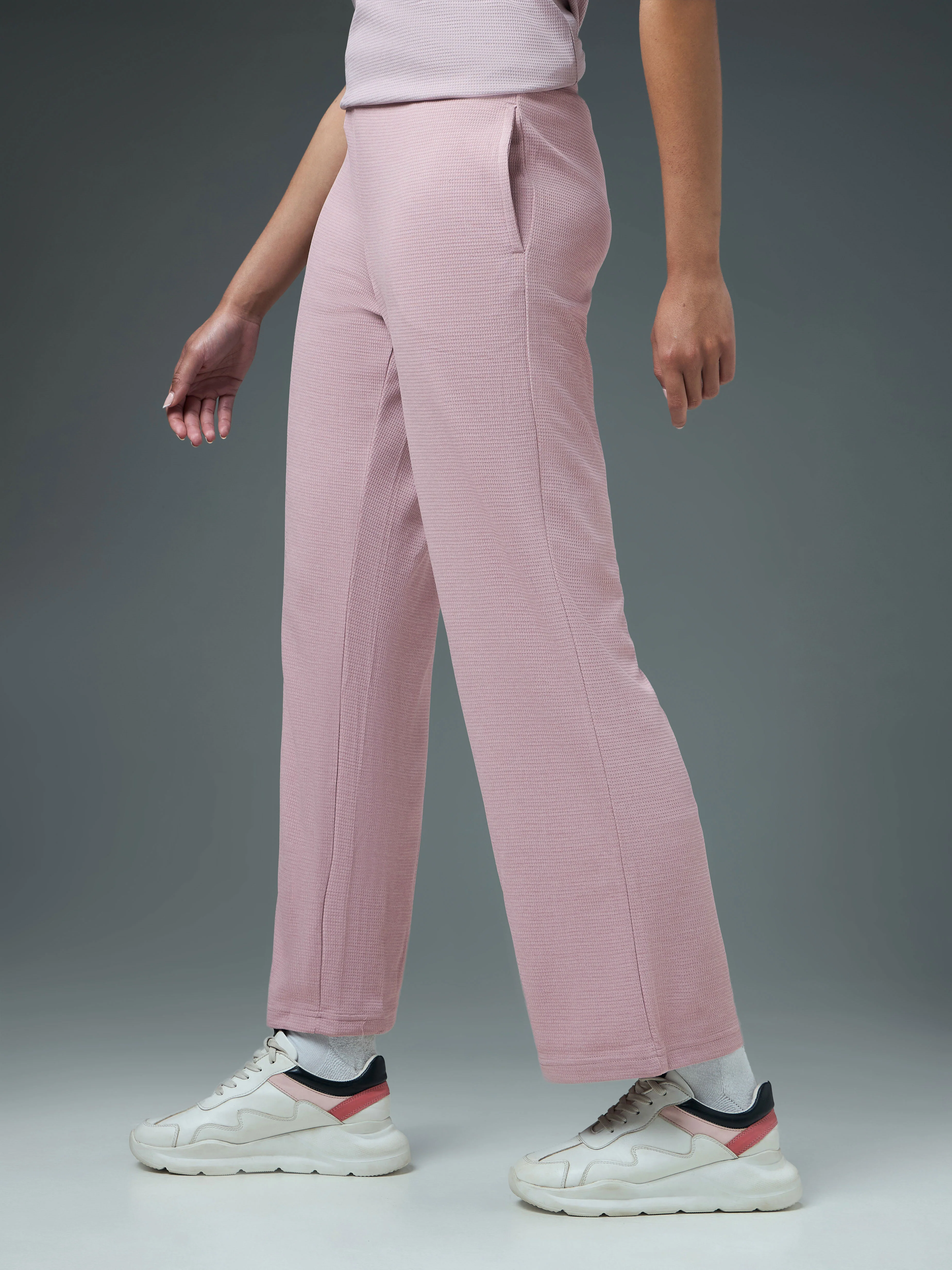 Women Cubic Melange Relaxed Fit Trackpants with DOUBLE COOL - Image 4