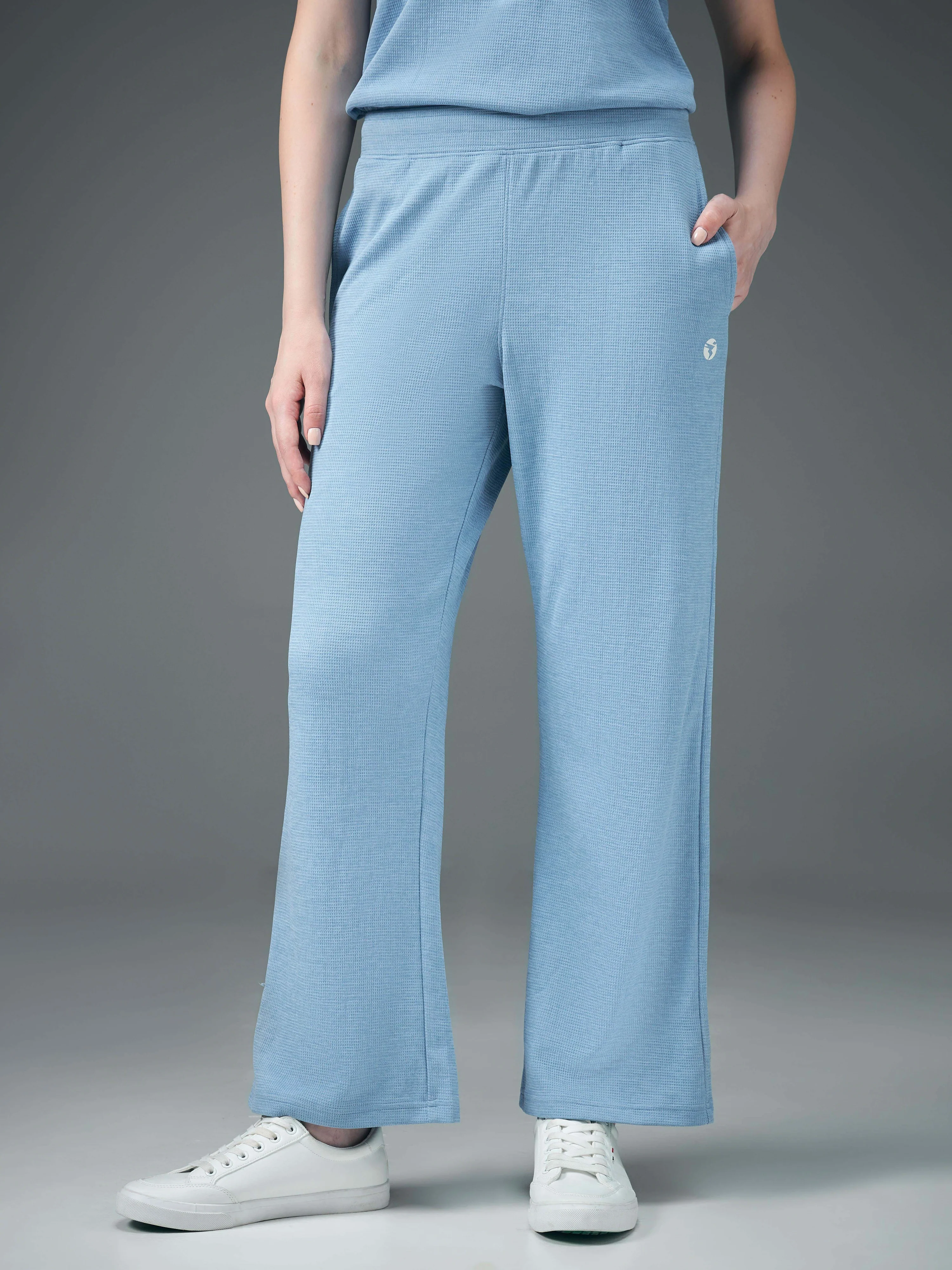 Women Cubic Melange Relaxed Fit Trackpants with DOUBLE COOL - Image 2