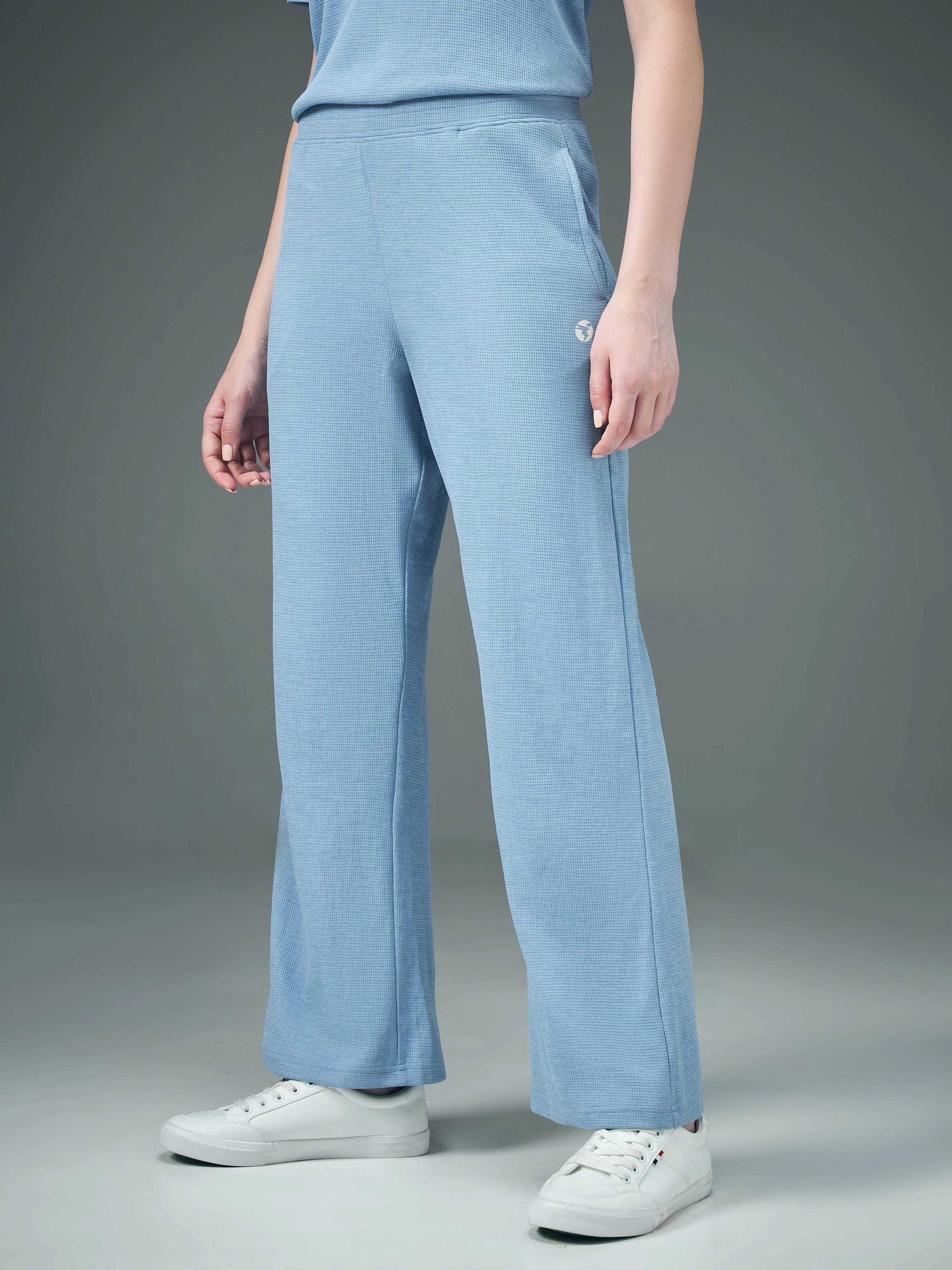 Women Cubic Melange Relaxed Fit Trackpants with DOUBLE COOL - Image 4