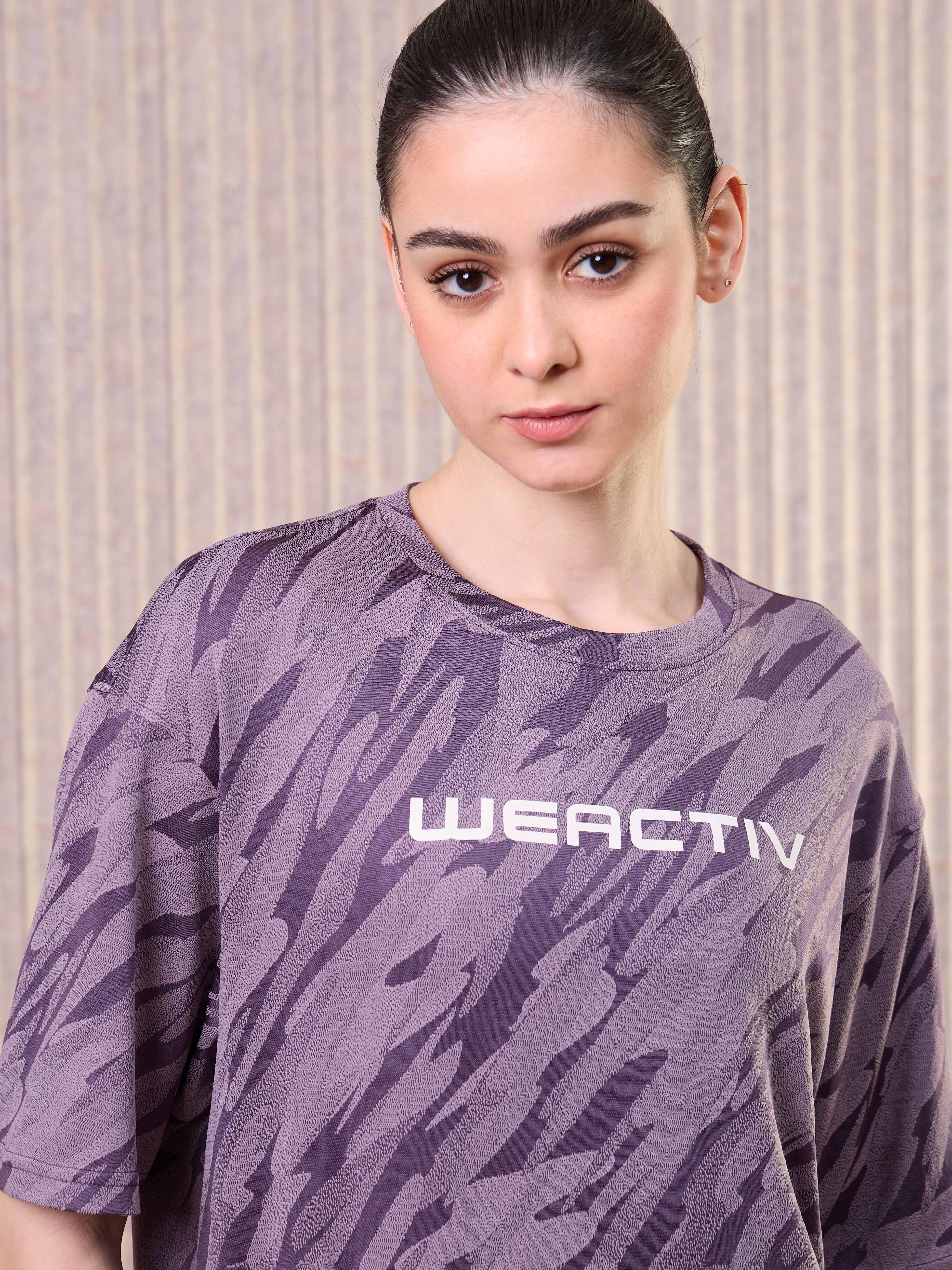 Women Jacquard Boxy Fit Round Neck T-shirt with DOUBLE COOL - Image 6
