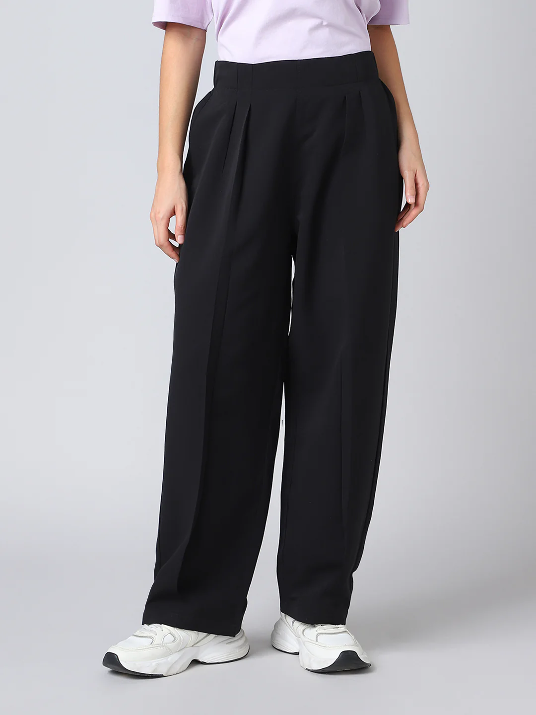 Women Korean Style Baggy Pants Wide Leg Trousers with TECHNOLITE