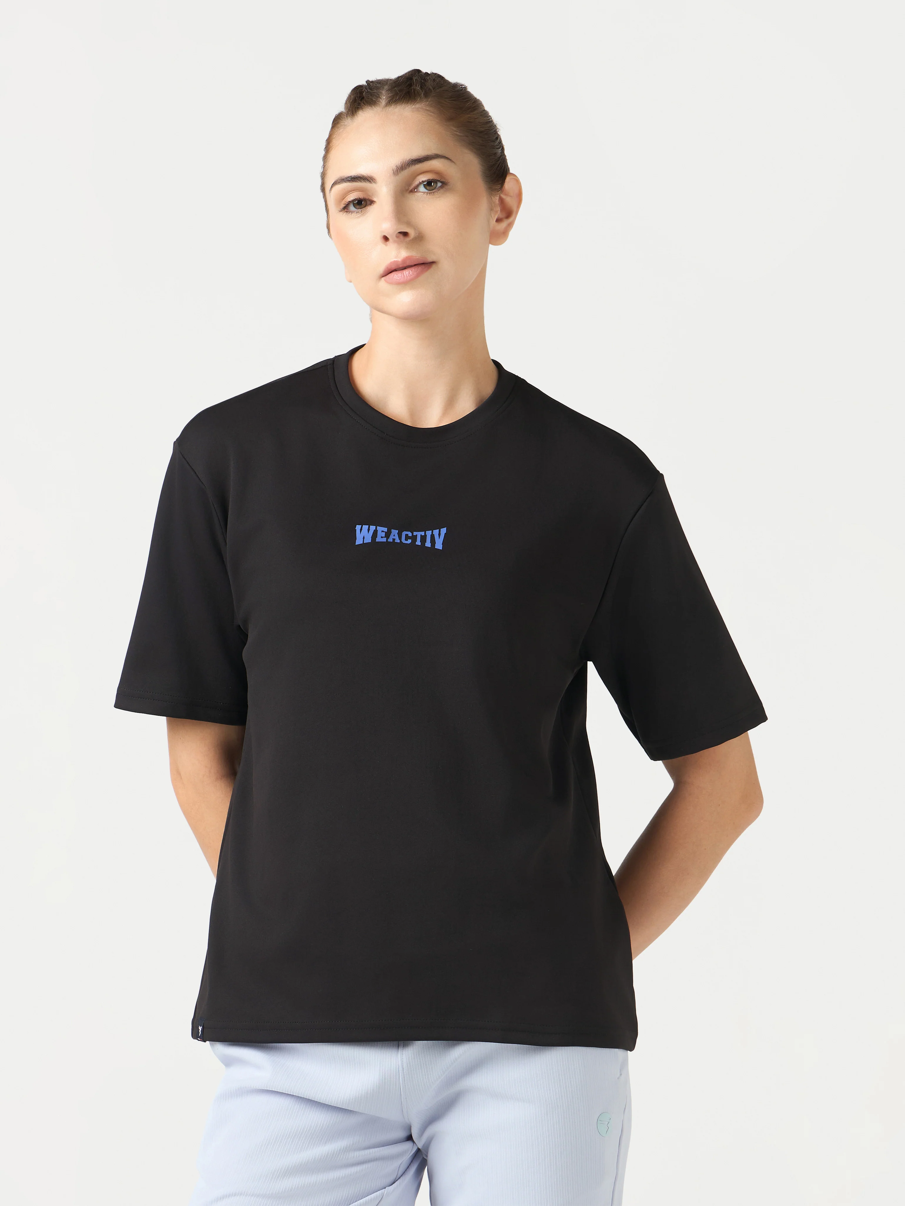 Women Oversized Back Print T-Shirt with Elastoplus - Image 2