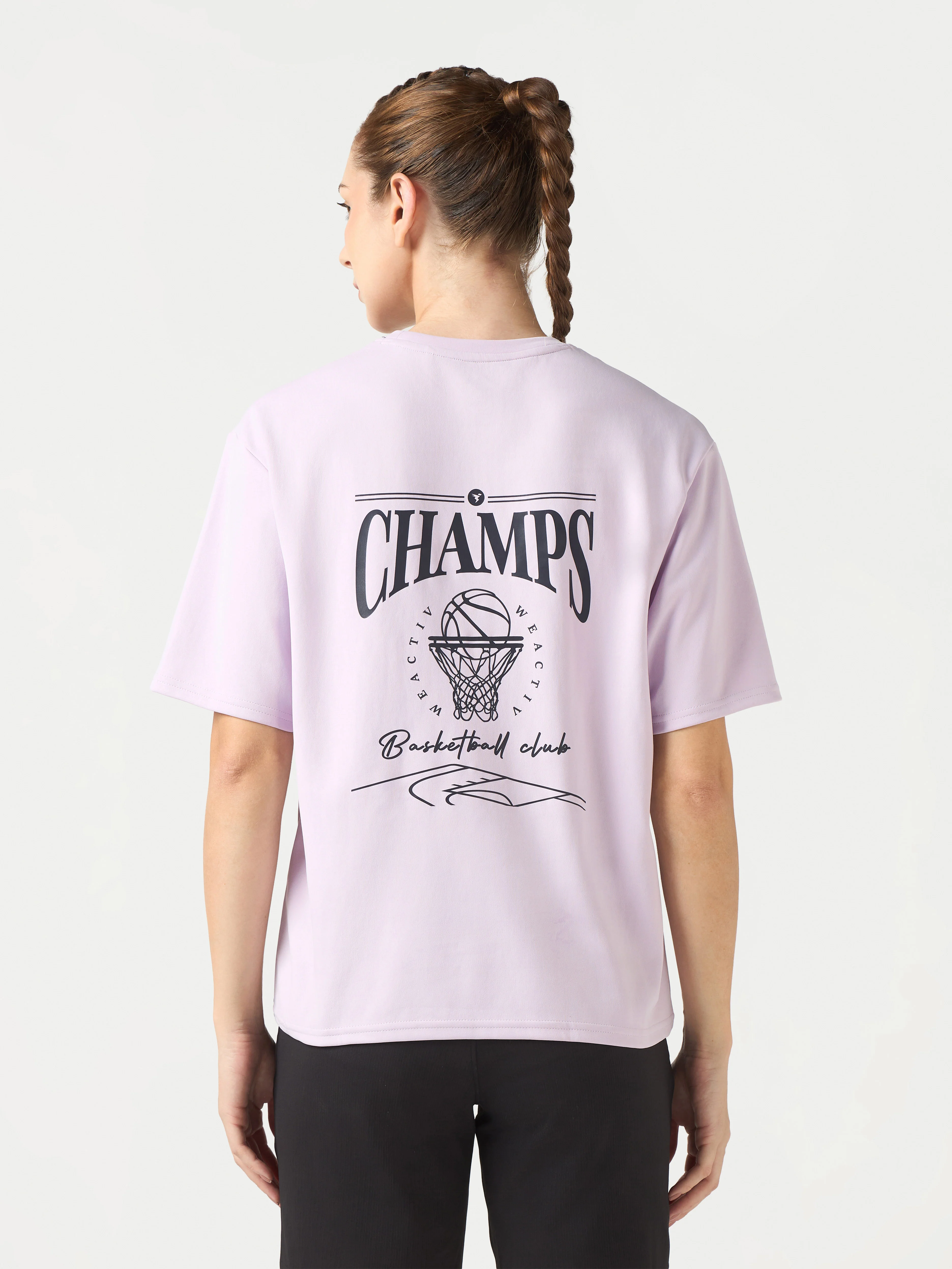 Women Oversized Back Print T-Shirt with Elastoplus - Image 3