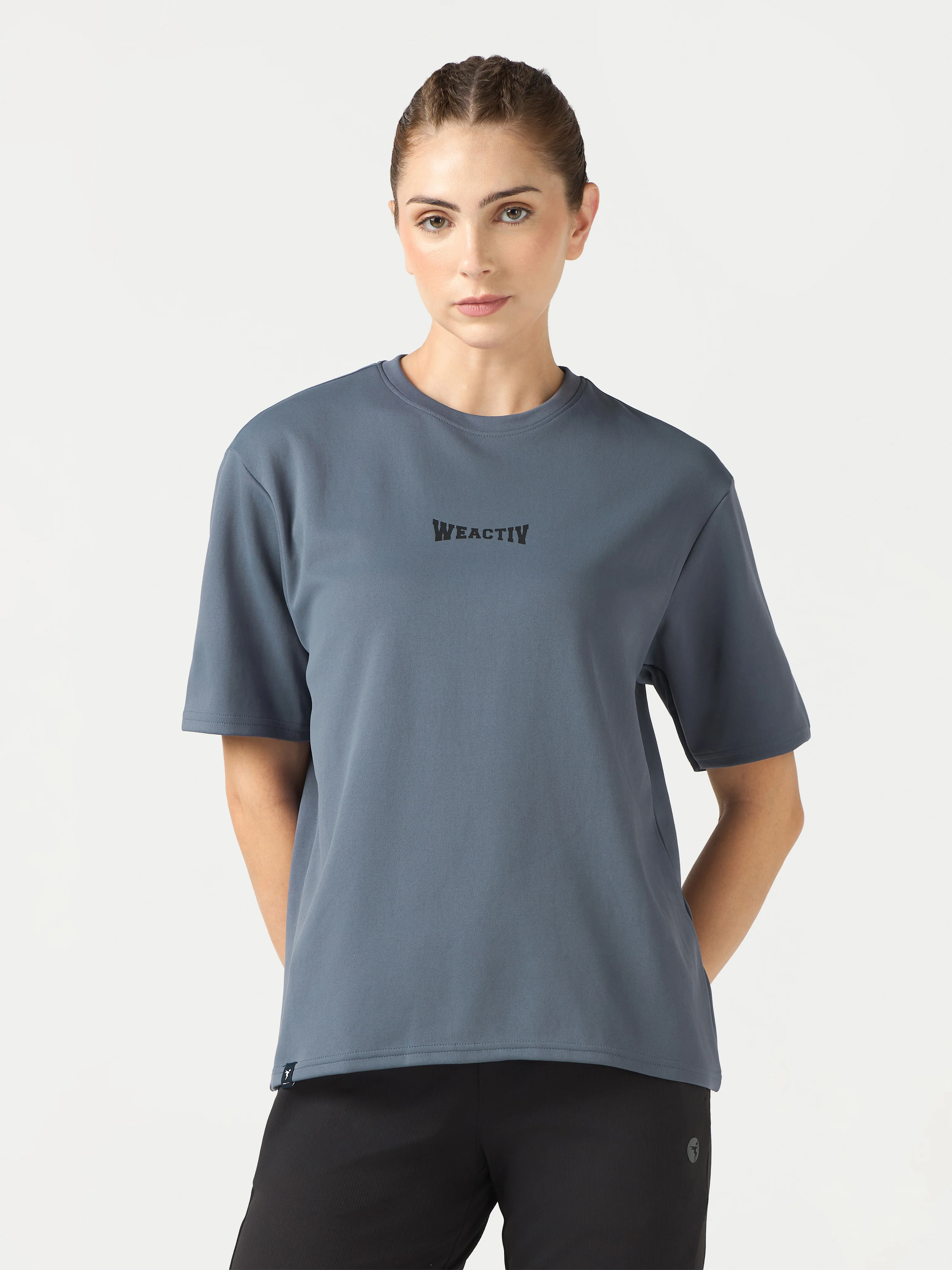 Women Oversized Back Print T-Shirt with Elastoplus - Image 2