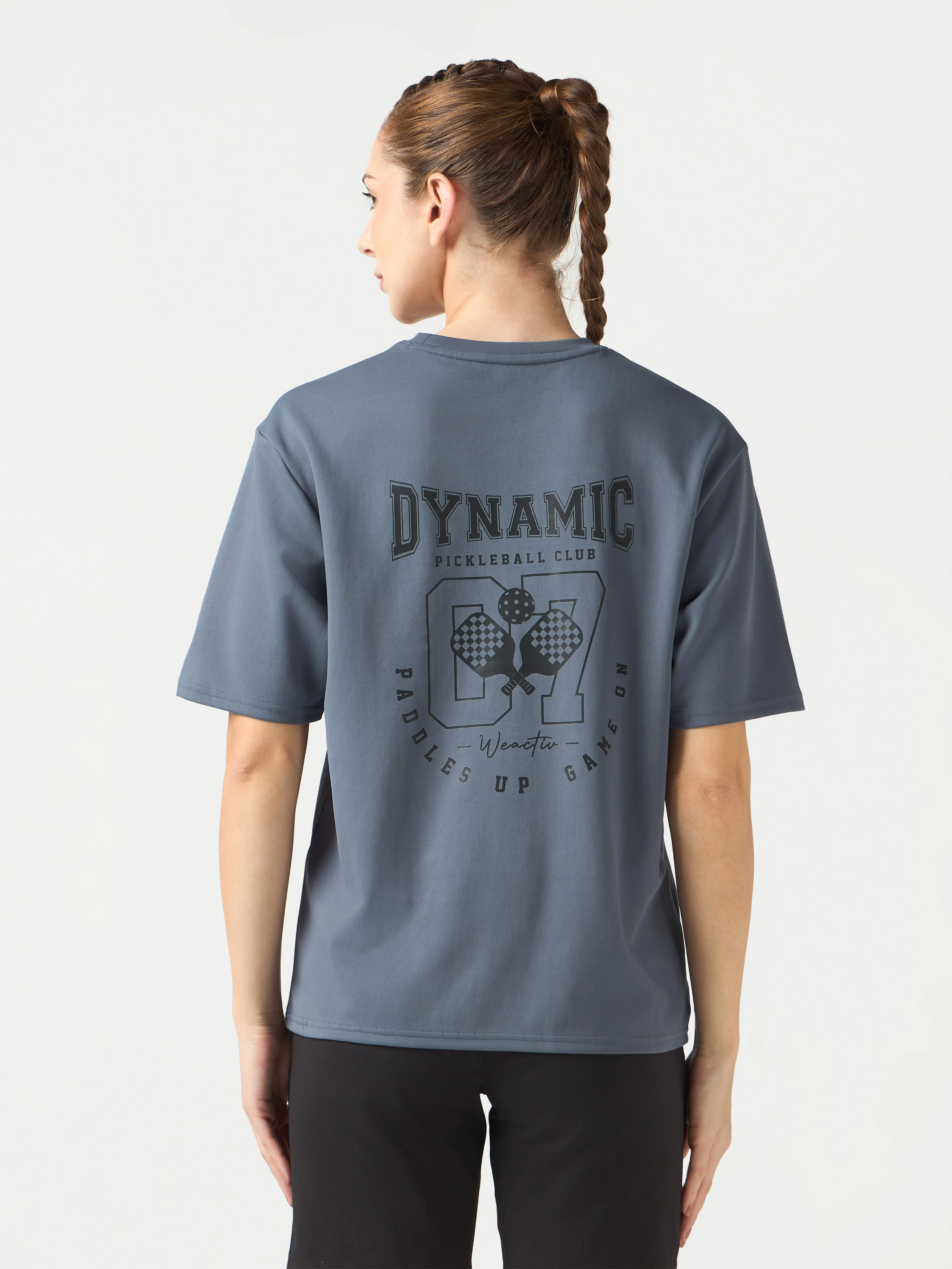 Women Oversized Back Print T-Shirt with Elastoplus - Image 3