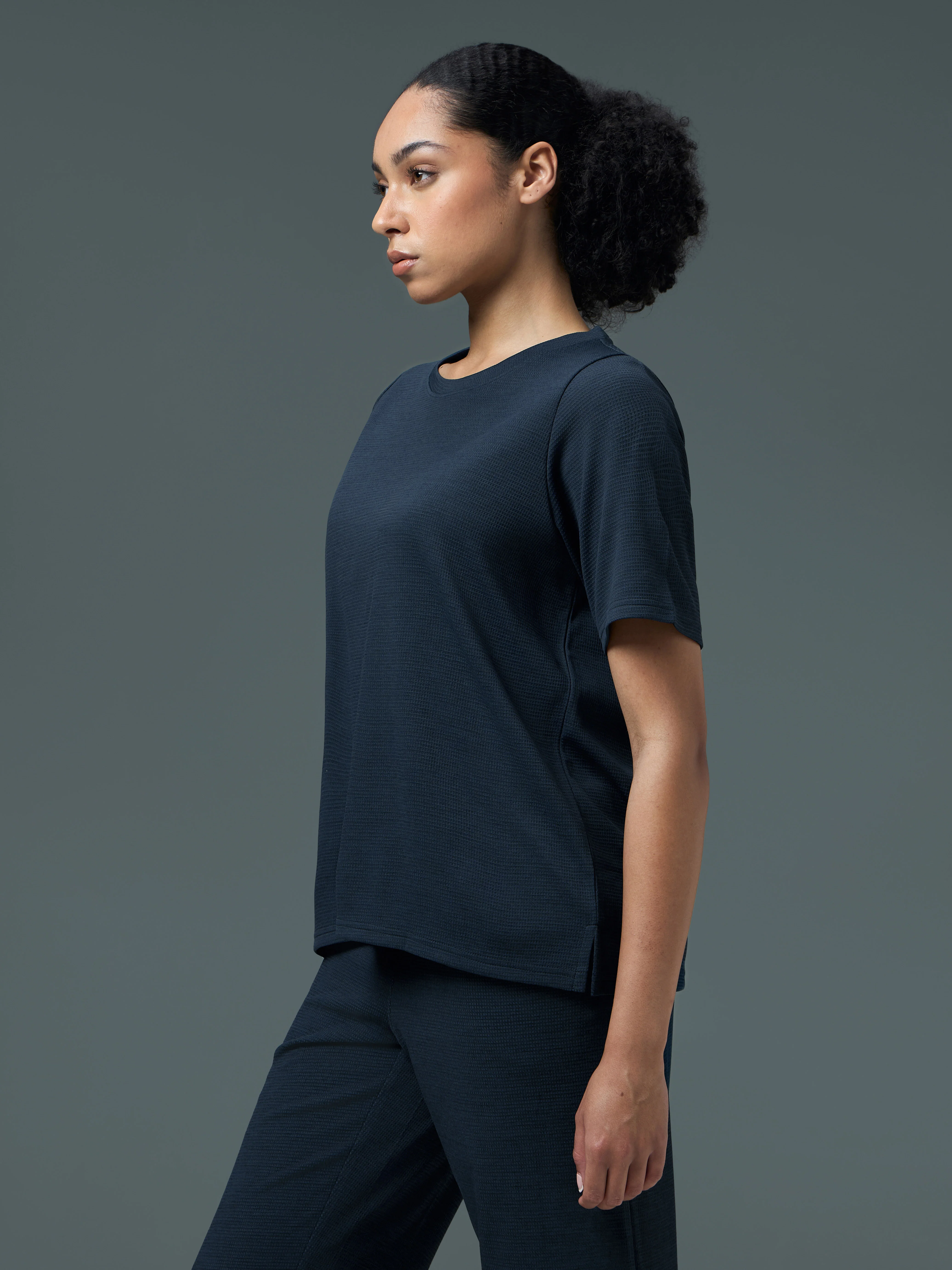 Women Pack of 2 Relaxed Fit Cubic Melange Round Neck T-shirt with DOUBLE COOL - Image 4