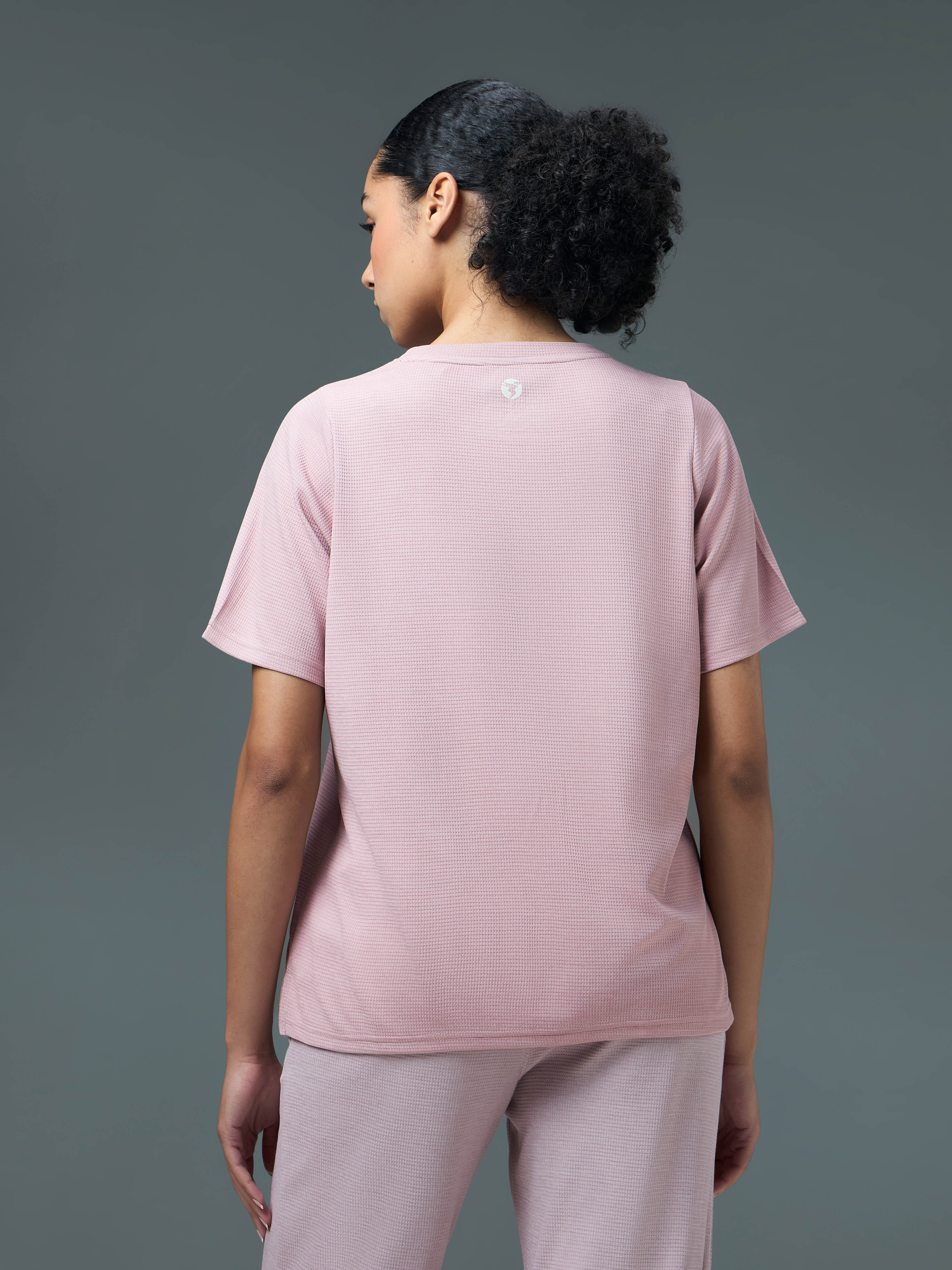 Women Pack of 2 Relaxed Fit Cubic Melange Round Neck T-shirt with DOUBLE COOL - Image 3