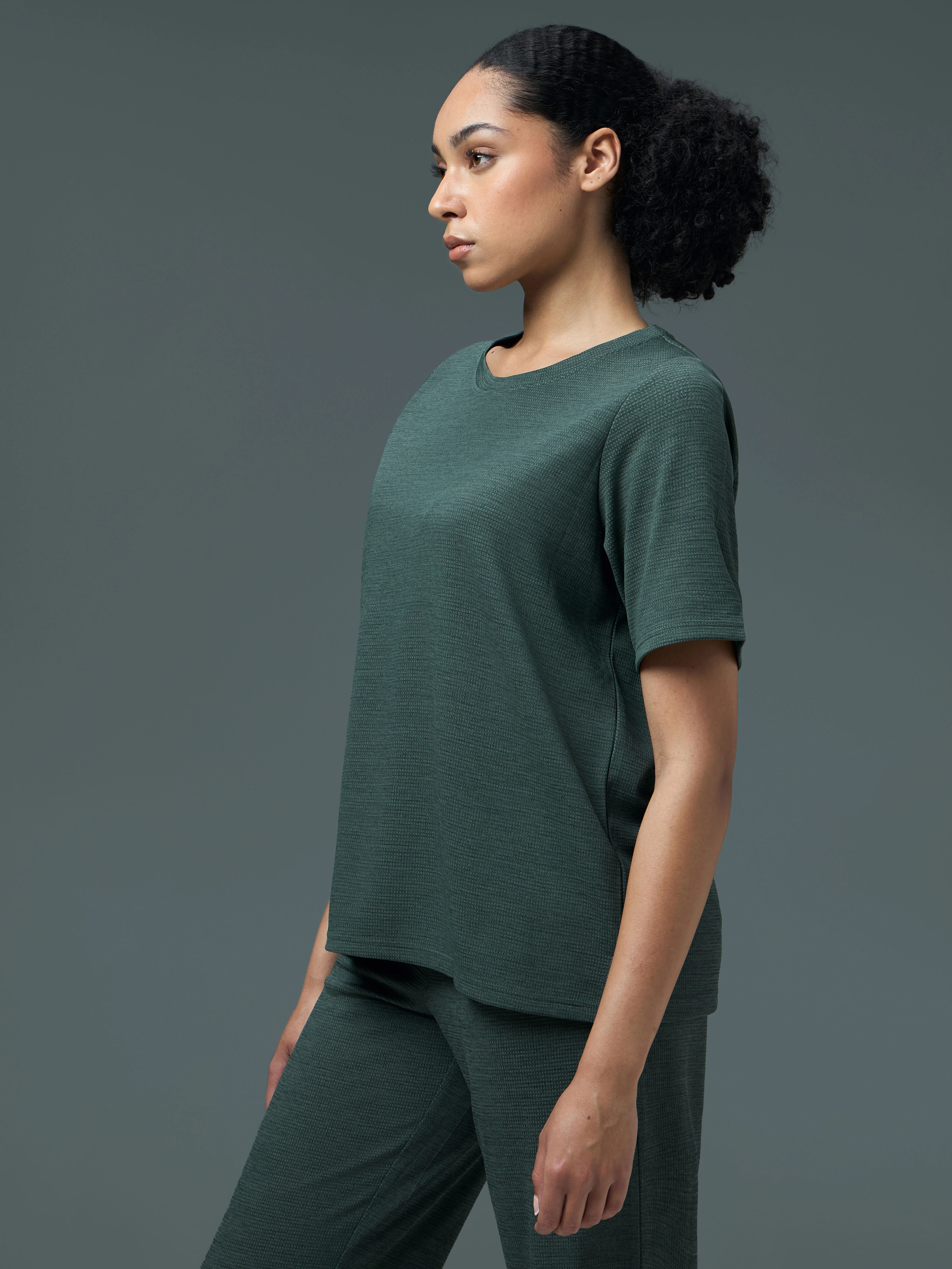 Women Pack of 2 Relaxed Fit Cubic Melange Round Neck T-shirt with DOUBLE COOL - Image 5
