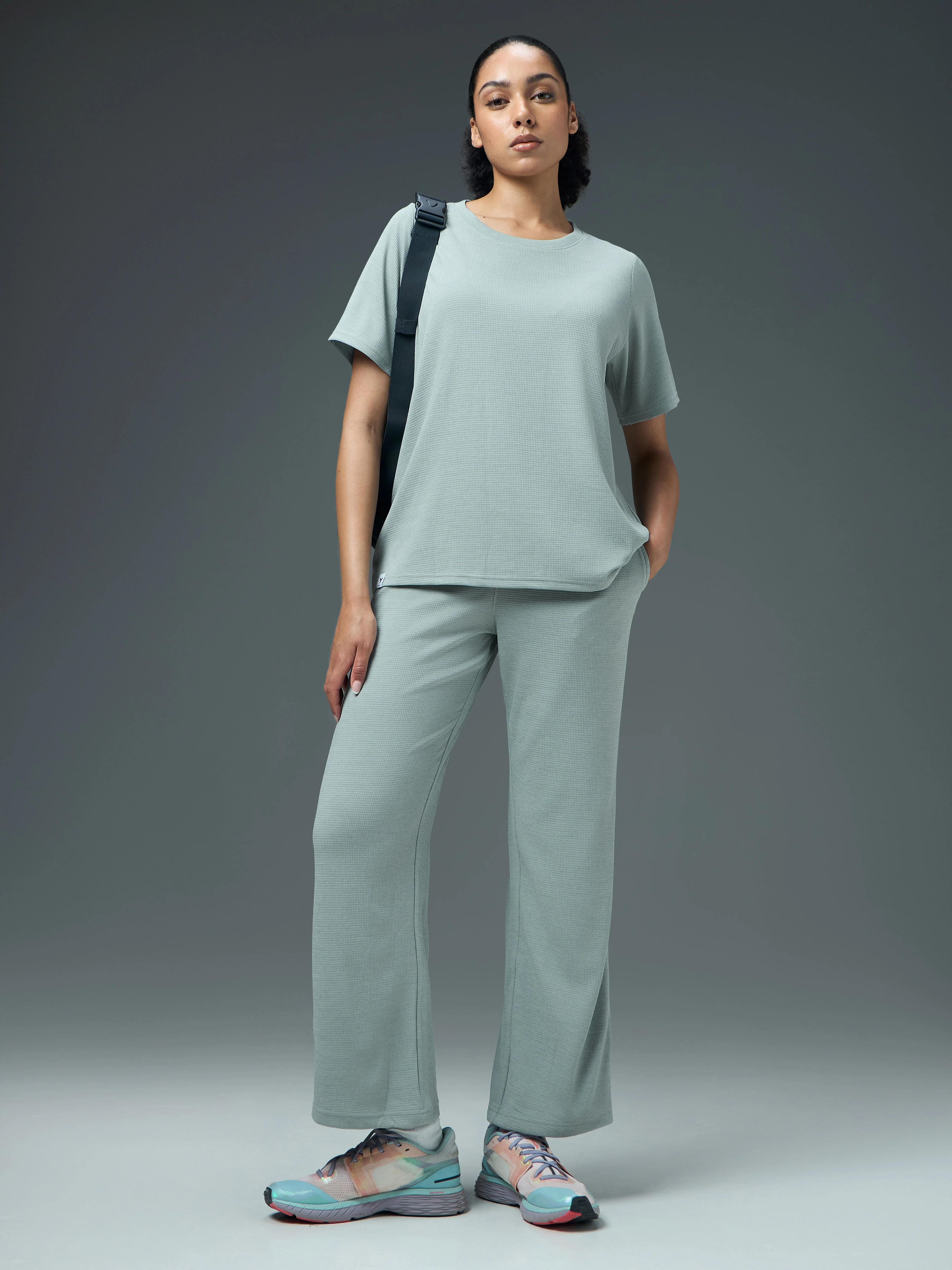 Women Pack of 2 Relaxed Fit Cubic Melange Round Neck T-shirt with DOUBLE COOL - Image 8