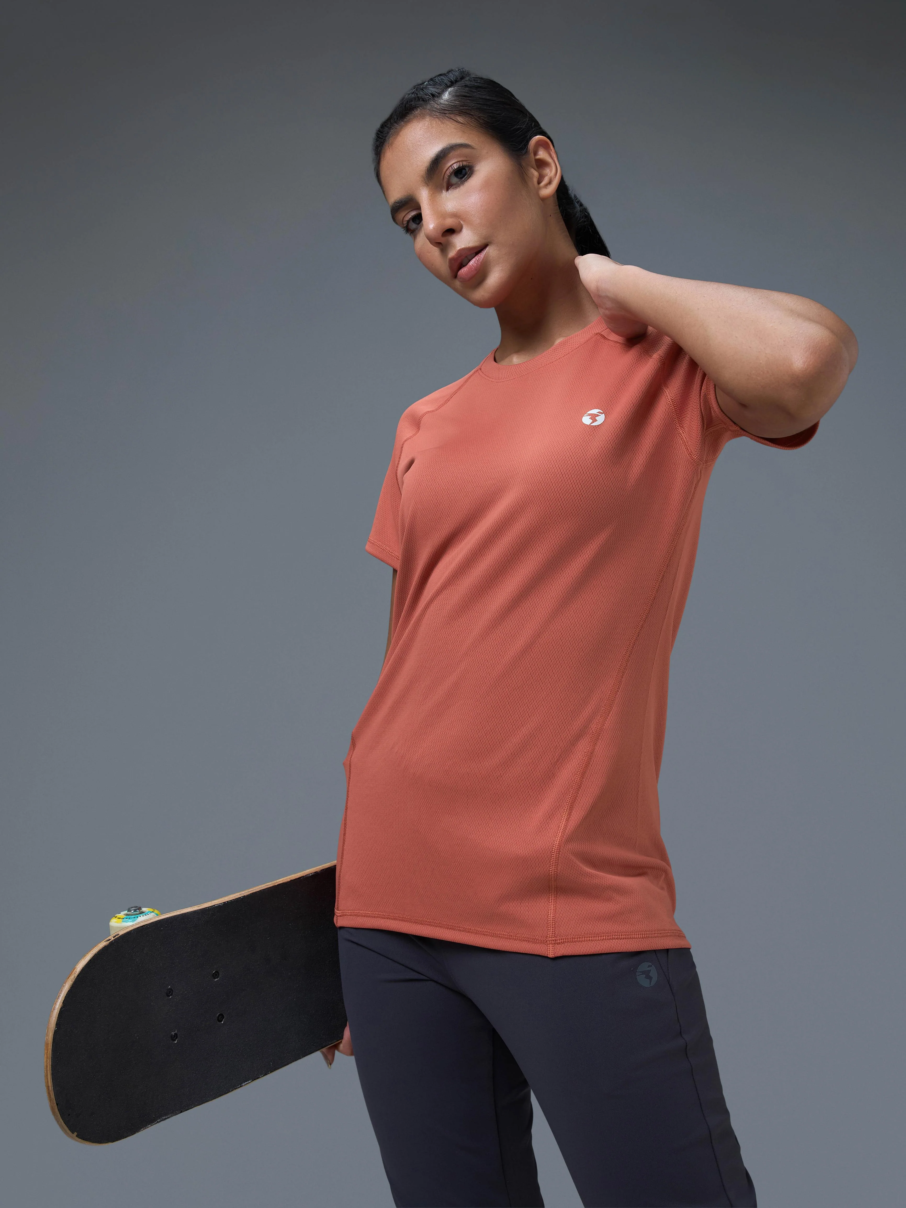 Women Pack of 2 Slim Fit Round Neck Sports Tee for Running, Gym & Yoga with TECHNO COOL - Image 5