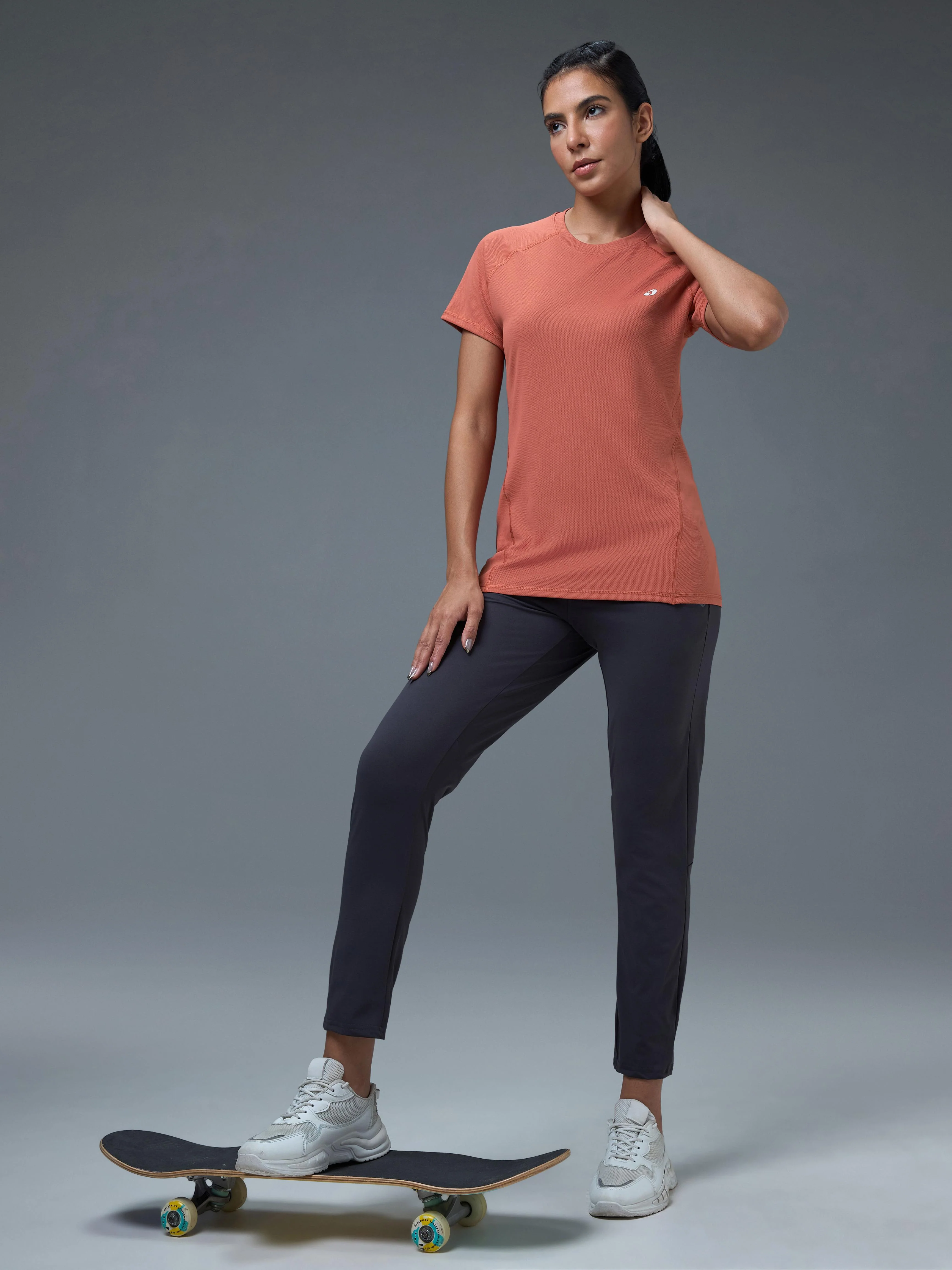 Women Pack of 2 Slim Fit Round Neck Sports Tee for Running, Gym & Yoga with TECHNO COOL - Image 8